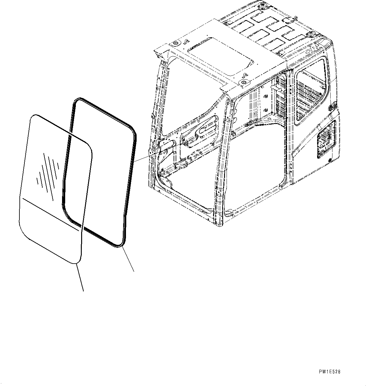 Схема запчастей Komatsu PC1250-8 - КАБИНА, ПЕРЕДН. ОКНА (№8-) КАБИНА, С АВТОМАТИЧ. КОНДИЦ. ВОЗДУХА, ДЛЯ КАРЬЕРН