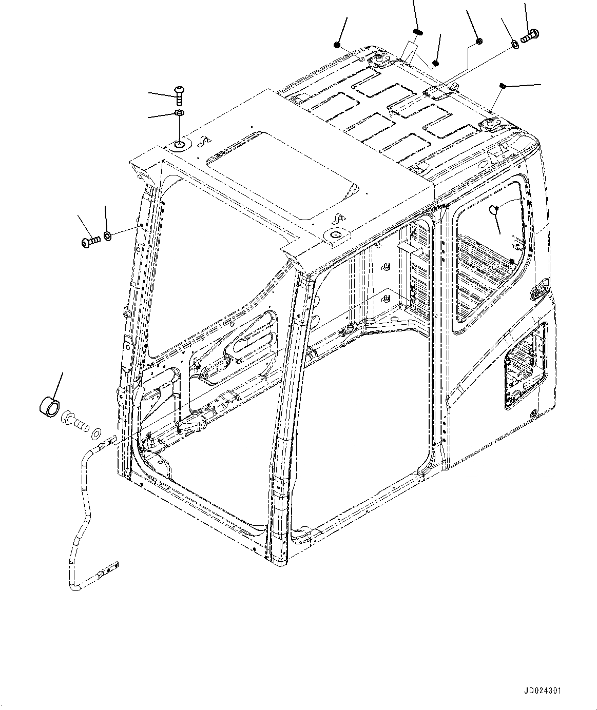 Схема запчастей Komatsu PC1250-8 - КАБИНА, БОЛТ (№8-) КАБИНА, С АВТОМАТИЧ. КОНДИЦ. ВОЗДУХА, ДЛЯ КАРЬЕРН