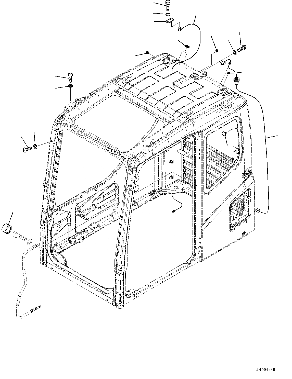 Схема запчастей Komatsu PC1250-8 - КАБИНА, ЗАГЛУШКА БОЛТ И АНТЕННА (№8-) КАБИНА, С VHMS, ORBCOMM, GPS, ДЛЯ КАРЬЕРН