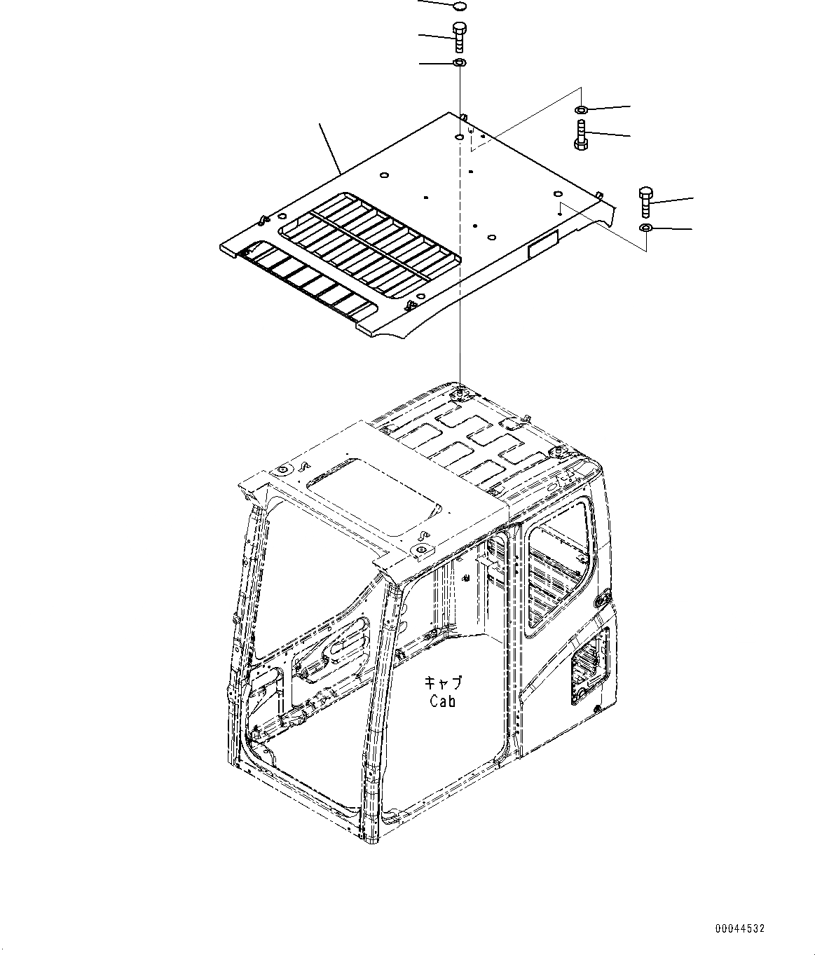 Схема запчастей Komatsu PC1250-8 - ВЕРХНЯЯ ЗАЩИТА (№8-) ВЕРХНЯЯ ЗАЩИТА