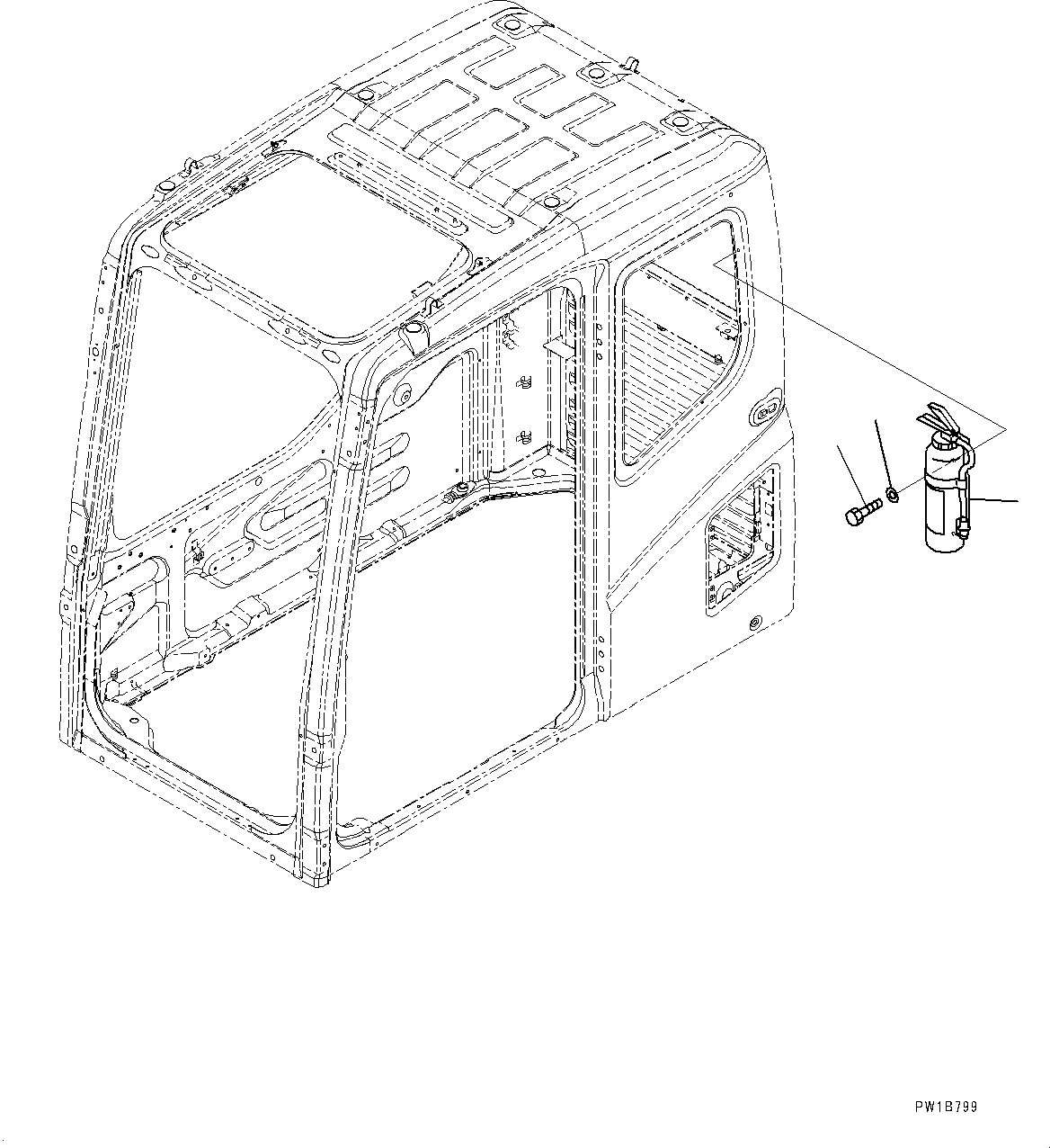 Схема запчастей Komatsu PC1250-8 - ОГНЕТУШИТЕЛЬ (№8-) ОГНЕТУШИТЕЛЬ, АНГЛ.