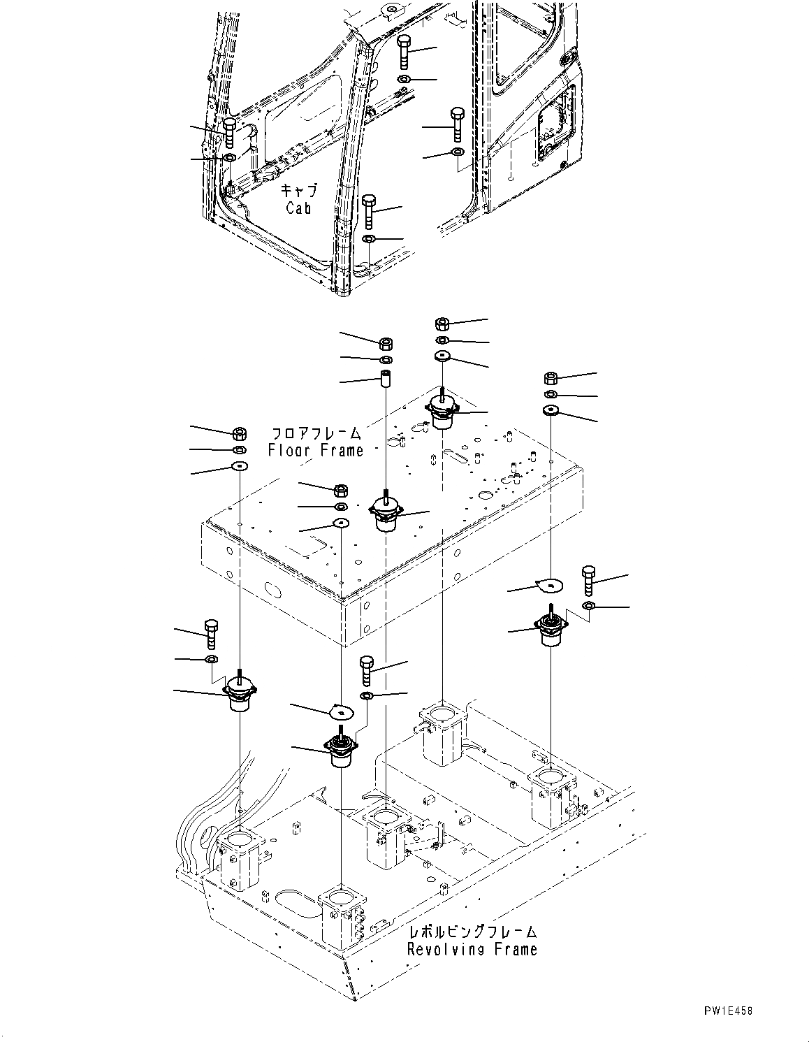 Схема запчастей Komatsu PC1250-8 - КРЕПЛЕНИЕ ПОЛАING (№8-) КРЕПЛЕНИЕ ПОЛАING