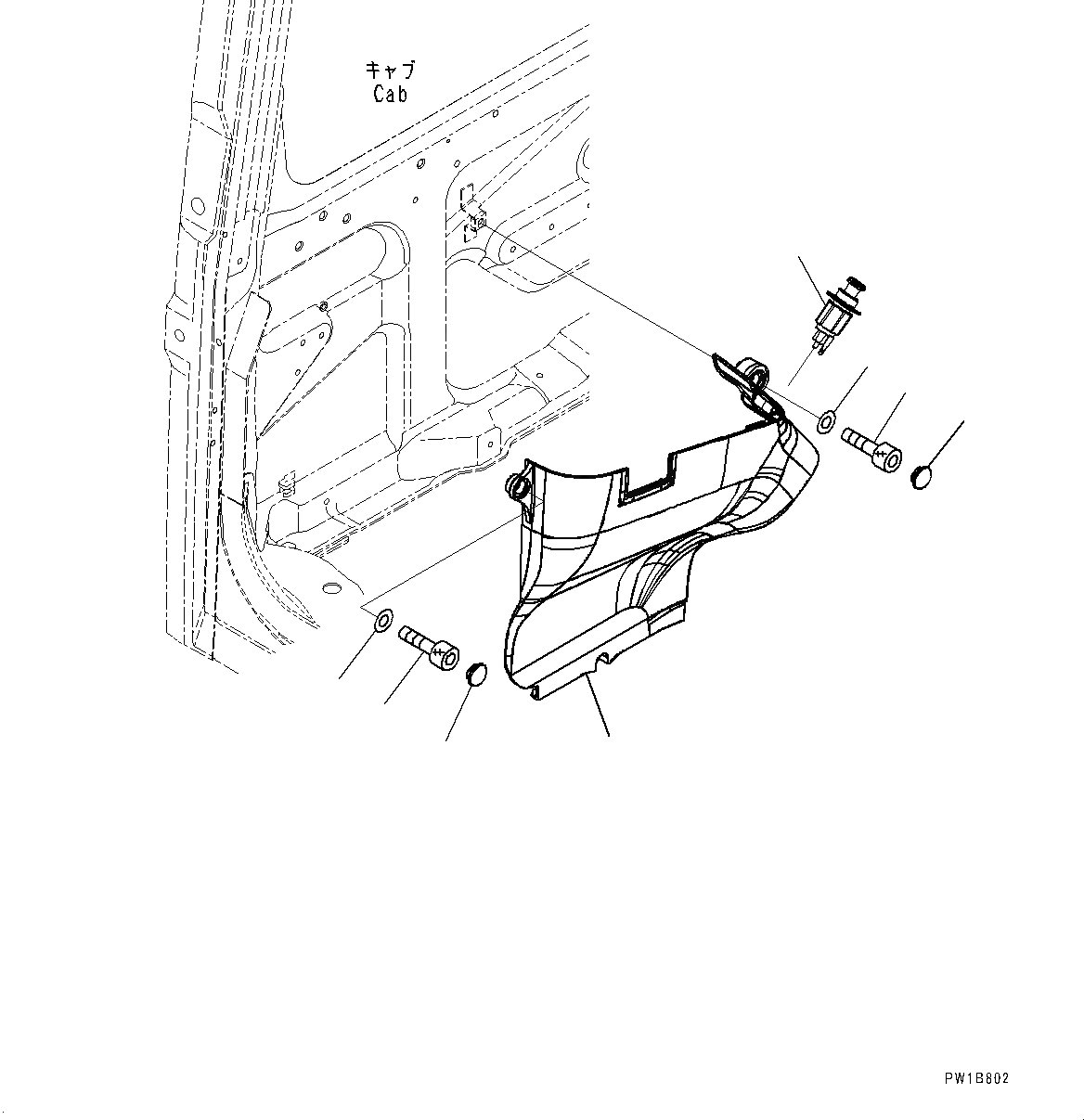 Схема запчастей Komatsu PC1250-8 - КРЫШКА(№8-) COVER