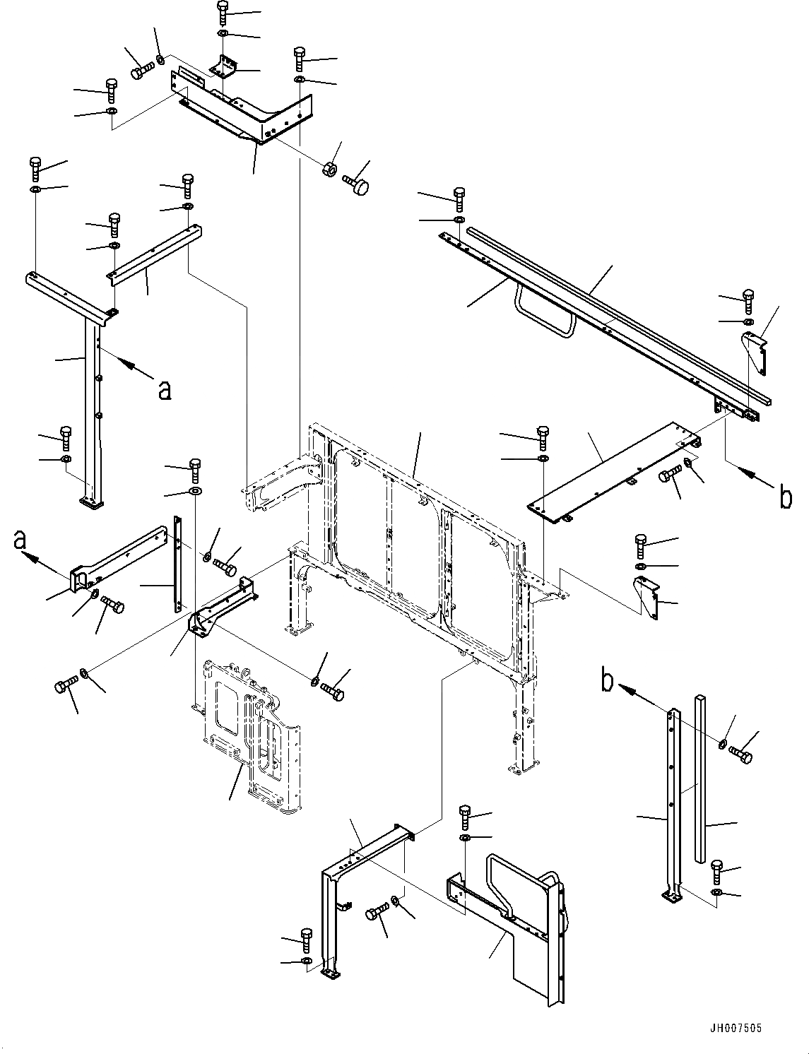 Схема запчастей Komatsu PC1250-8 - КАБИНА РАМА, (№-) КАБИНА РАМА, ЕС ARRANGEMENT