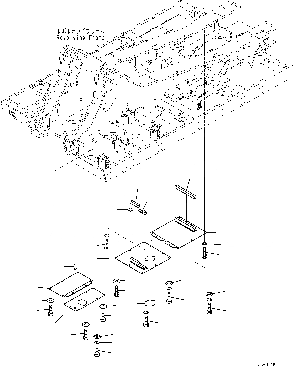 Схема запчастей Komatsu PC1250-8 - НИЖН. КРЫШКА, ОСНОВНАЯ РАМА, ПРАВ. (№8-) НИЖН. КРЫШКА, ХОЛОДН. AREA СПЕЦ-ЯIFICATION A (- DEG C)