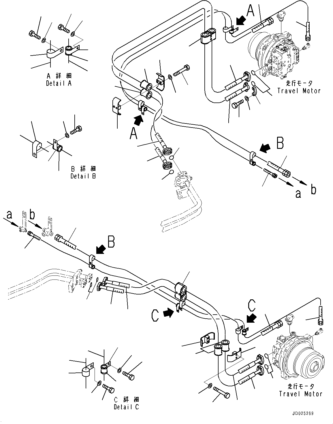 Схема запчастей Komatsu PC1250-8 - ХОД ТРУБЫ, МОТОР  (№8-) ХОД ТРУБЫ