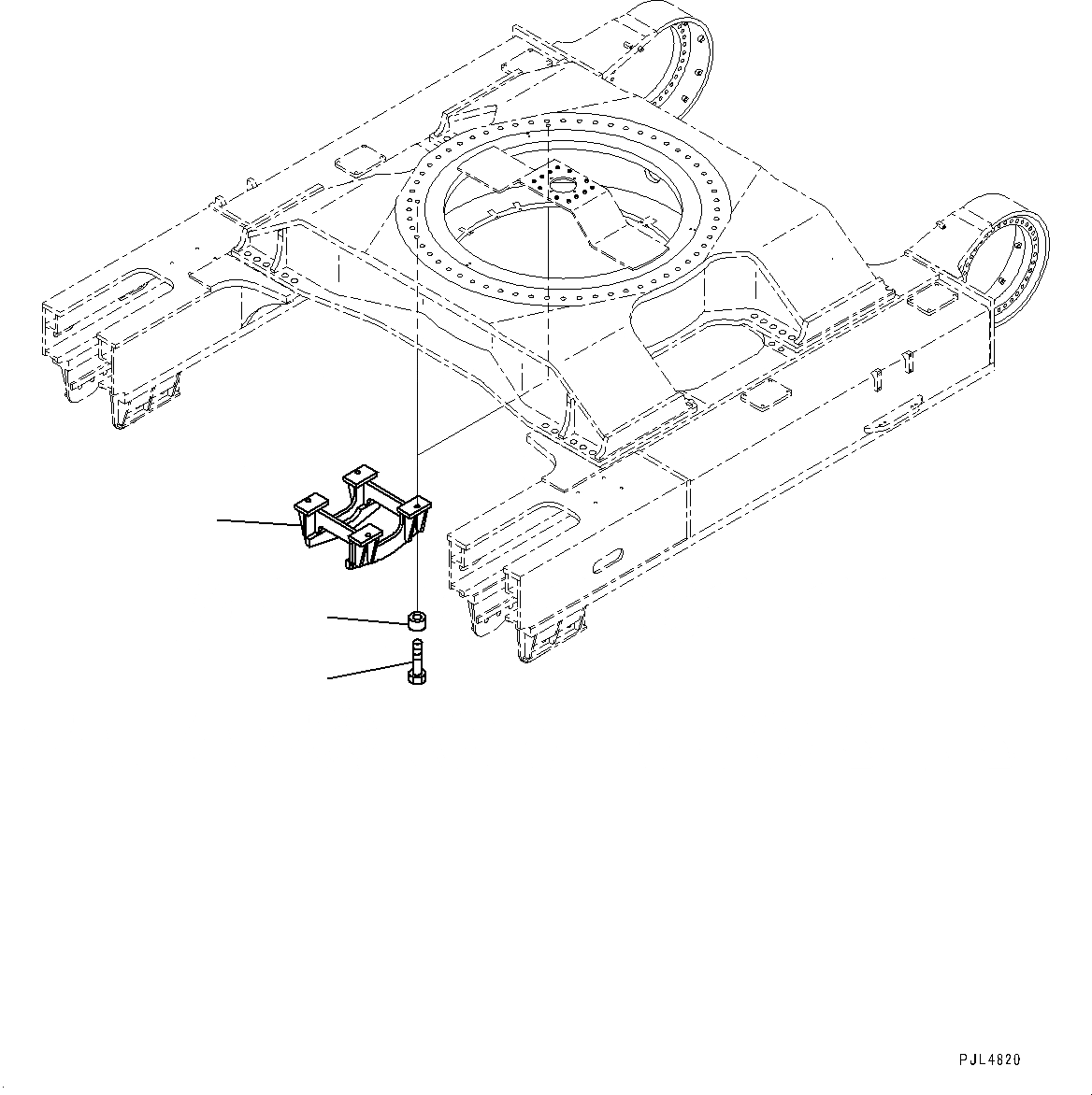 Схема запчастей Komatsu PC1250-8 - ГУСЕНИЧНАЯ РАМА, ПОЛН. ЗАЩИТА КАТКОВ (/) (№8-) ГУСЕНИЧНАЯ РАМА, С RUSTЗАЩИТА SPRING, КОНЕЧНАЯ ЗАЩИТА КАТКОВ