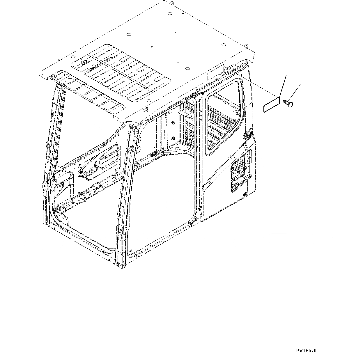 Схема запчастей Komatsu PC1250-8 - FOPS ПЛАСТИНА (№8-) FOPS ПЛАСТИНА, ВЕРХН. ЧАСТИ КОРПУСА, АНГЛ.