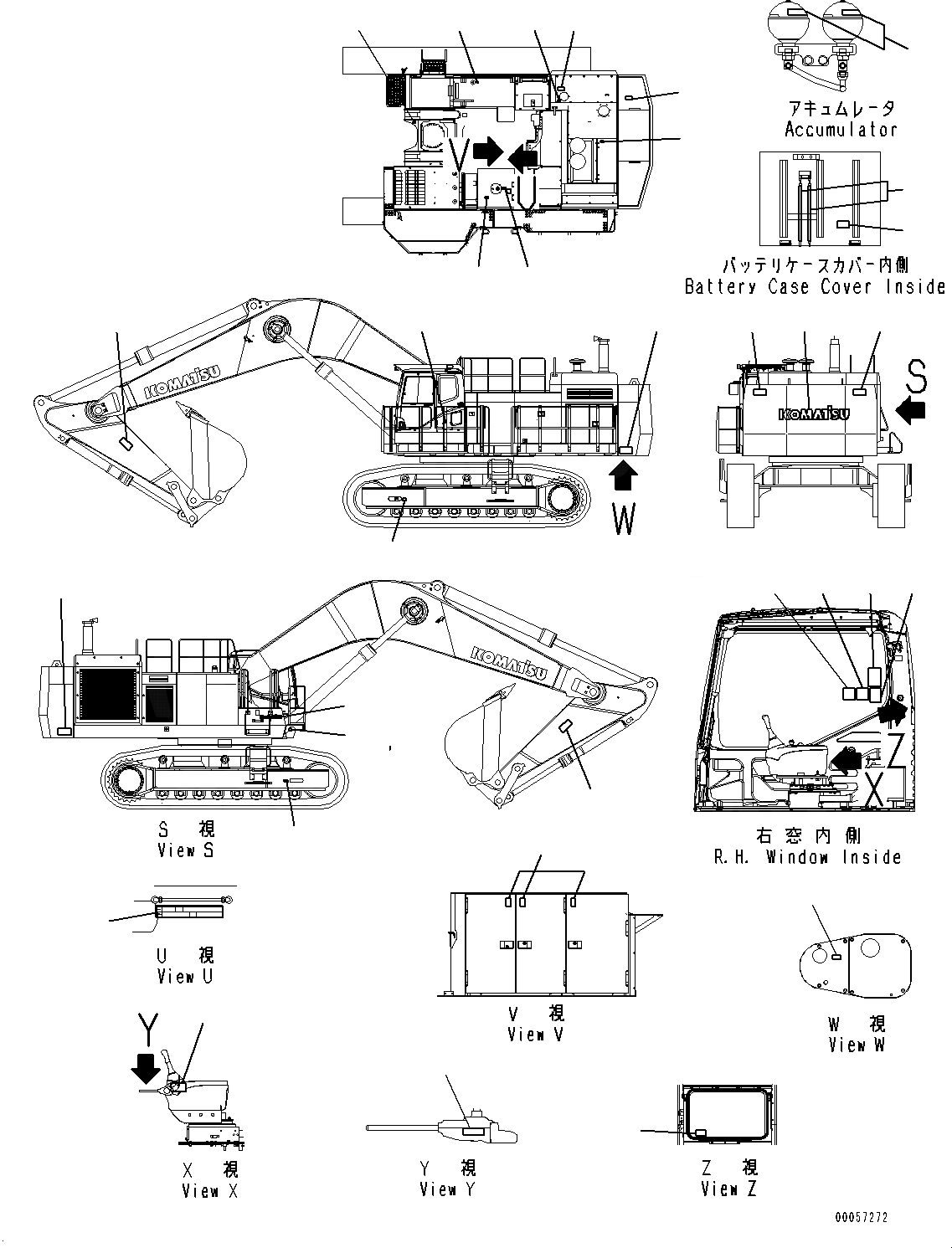 Схема запчастей Komatsu PC1250SP-8 - МАРКИРОВКА, OPERATING И ПРЕДУПРЕЖДАЮЩ. МАРКИРОВКА (№8-) МАРКИРОВКА, PICTORIAL ТИП, ДЛЯ СТРАН ЕС, ТУРЦИЯ, ДЛЯ SP СПЕЦ-Я