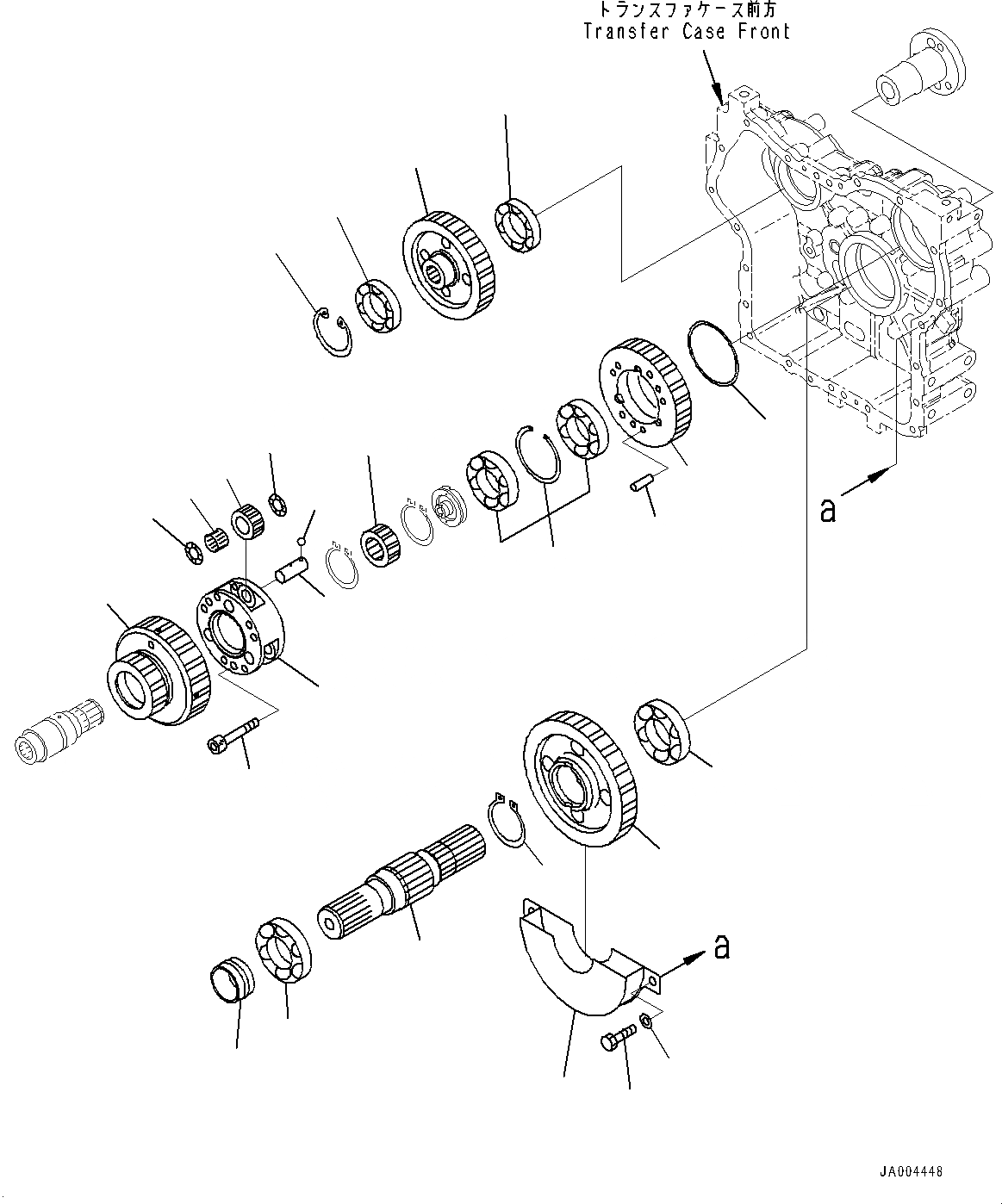 Схема запчастей Komatsu WA250PZ-6 - ПЕРЕДАЧА, ВАЛ ПОДШИПНИК И ПРИВОД (№77-) ПЕРЕДАЧА, БЕЗ КРЫШКА МАСЛОНАЛИВНОГО ПАТРУБКА БЛОКИРОВКА И КРЫШКИБЛОКИР.