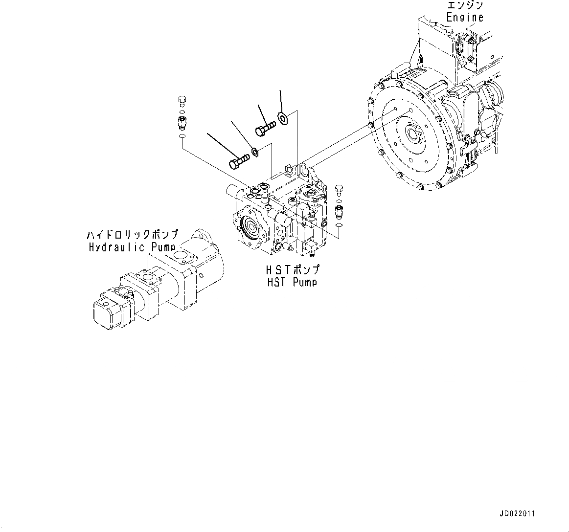 Схема запчастей Komatsu WA250PZ-6 - HYDROSTATIC ТРАНСМИССИЯ (HST) НАСОС И МОТОР, HST НАСОС КРЕПЛЕНИЕ (№77-) HYDROSTATIC ТРАНСМИССИЯ (HST) НАСОС И МОТОР