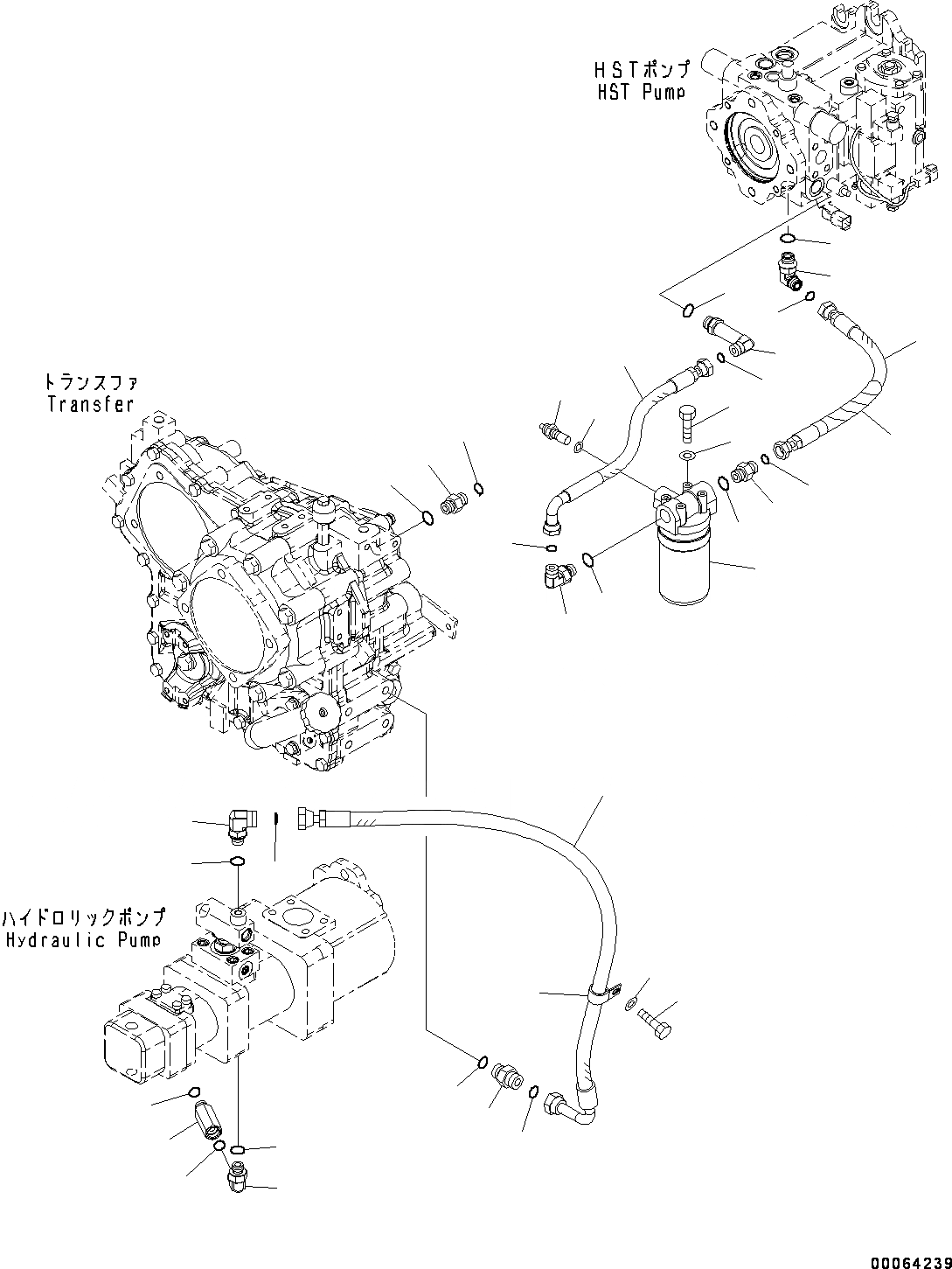 Схема запчастей Komatsu WA250PZ-6 - ГИДРОЛИНИЯ, ФИЛЬТР. И ПЕРЕДАЧА ТРУБЫ (№77-) ГИДРОЛИНИЯ, БЕЗ ЭКСТРЕНН. РУЛЕВ. УПРАВЛЕНИЕ, АВТОМАТИЧ. УПРАВЛ-Е ТИП