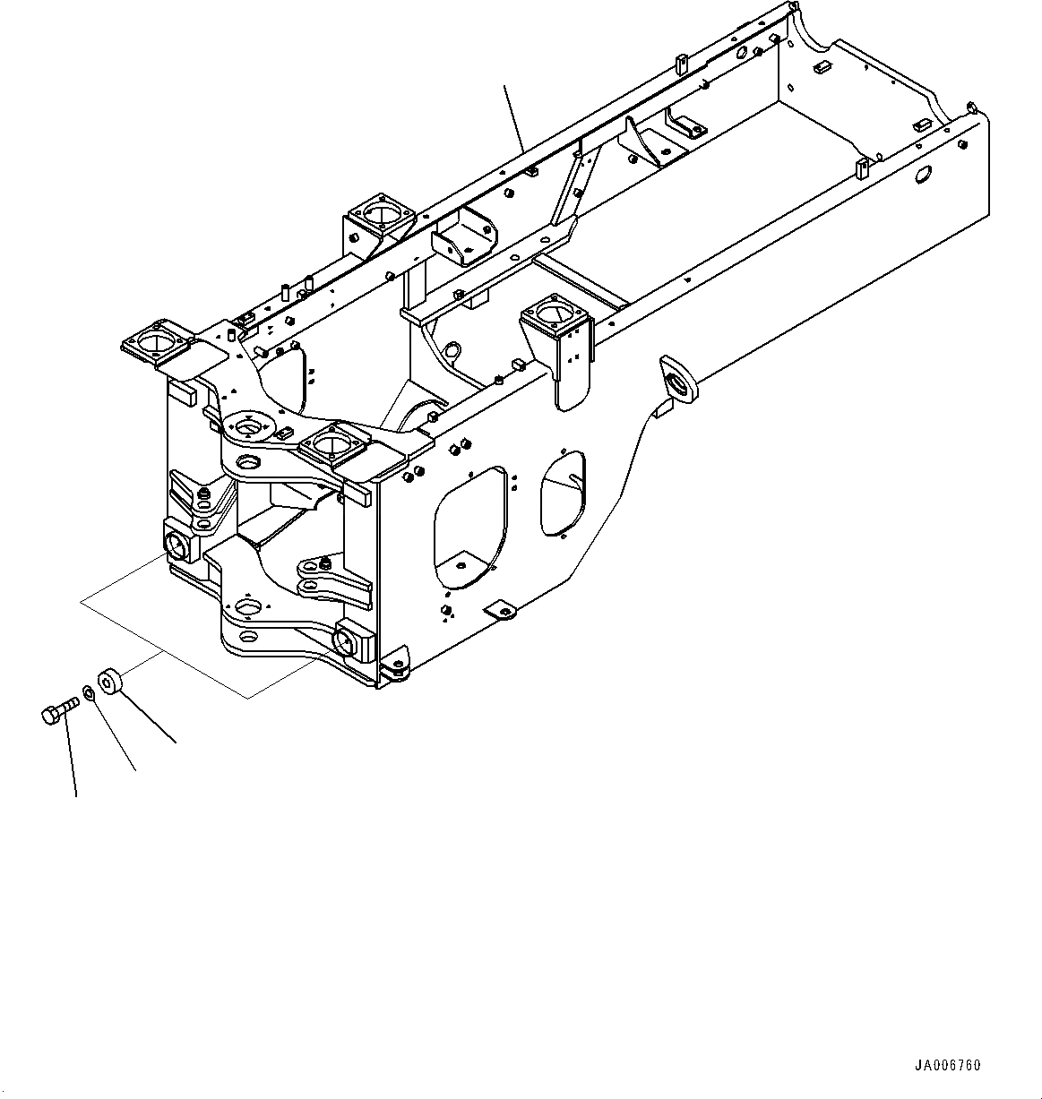 Схема запчастей Komatsu WA250PZ-6 - ЗАДН. РАМА, (№7-) ЗАДН. РАМА, БЕЗ ДОПОЛН. ПРОТИВОВЕС