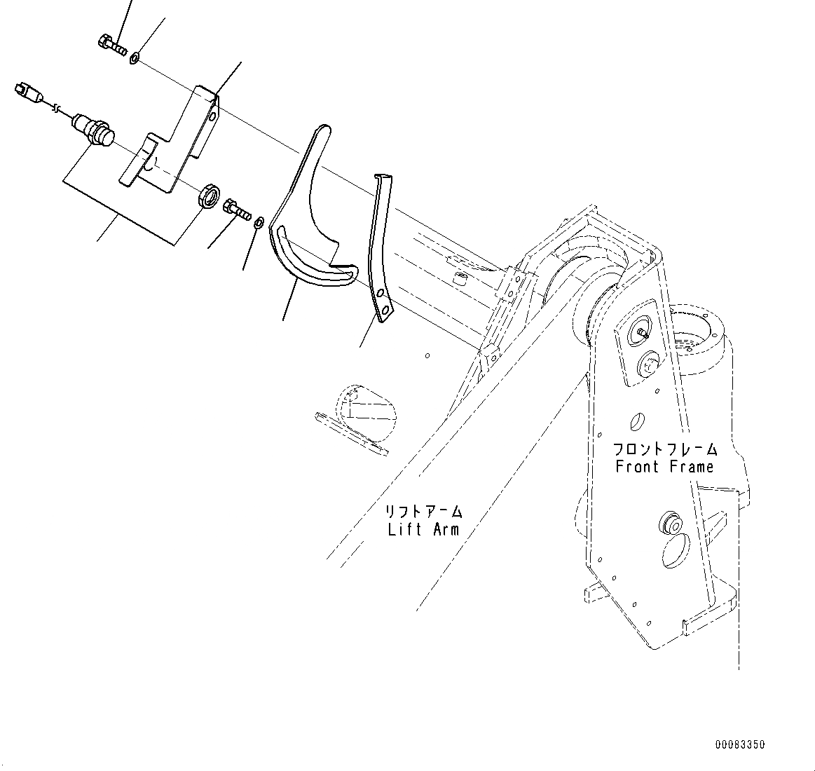 Схема запчастей Komatsu WA250PZ-6 - РУКОЯТЬ И BELL CRANK, КОНЦЕВ. ВЫКЛЮЧ-ЛЬ ПОДЪЕМА СТРЕЛЫ (№778-) РУКОЯТЬ И BELL CRANK, С АВТОМАТИЧ.-СИСТ. СМАЗКИ СИСТЕМА