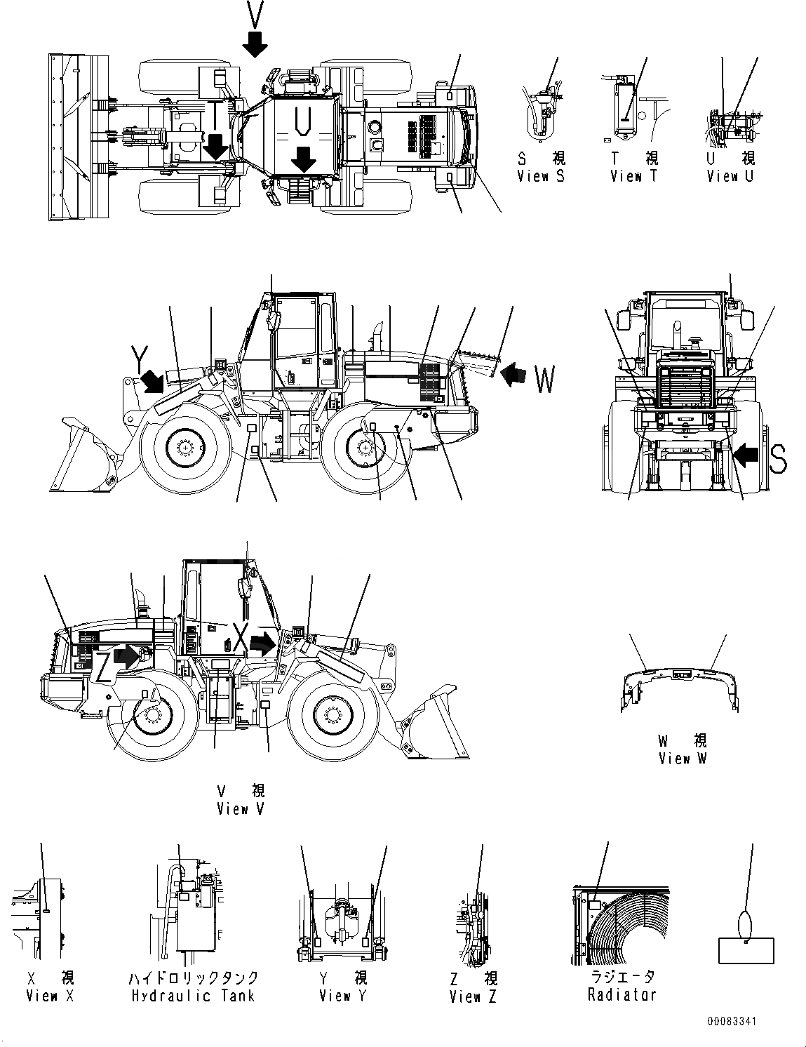 Схема запчастей Komatsu WA250PZ-6 - МАРКИРОВКА, EXTERIOR (№78-) МАРКИРОВКА, АНГЛ.