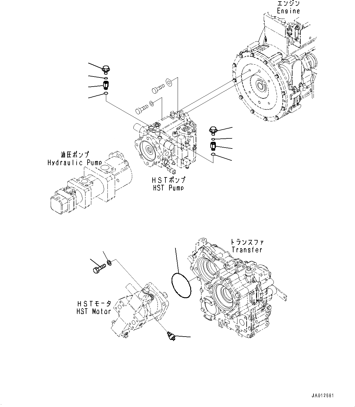 Схема запчастей Komatsu WA250PZ-6 - HYDROSTATIC ТРАНСМИССИЯ (HST) НАСОС И МОТОР, HST МОТОР КРЕПЛЕНИЕ (№779-) HYDROSTATIC ТРАНСМИССИЯ (HST) НАСОС И МОТОР