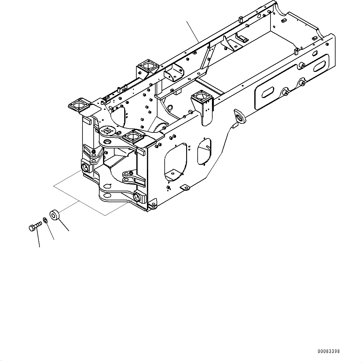 Схема запчастей Komatsu WA250PZ-6 - ЗАДН. РАМА, (№77-7) ЗАДН. РАМА, С ЭКСТРЕНН. УПРАВЛ., АВТОМАТИЧ. УПРАВЛ-Е ТИП, ДЛЯ СТРАН ЕС ARRANGEMENT