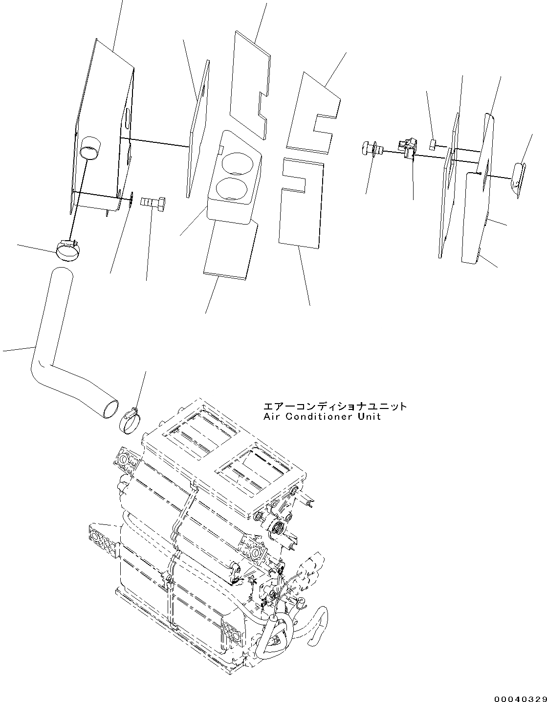 Схема запчастей Komatsu WA250PZ-6 - ОХЛАДИТЕЛЬ И ОБОГРЕВАТЕЛЬ. КОРПУС (№77-) ОХЛАДИТЕЛЬ И ОБОГРЕВАТЕЛЬ. КОРПУС