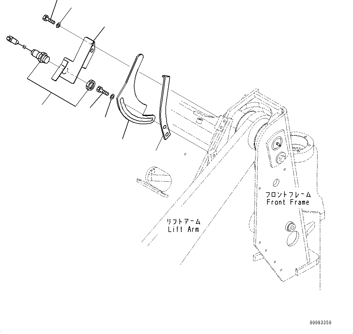 Схема запчастей Komatsu WA250PZ-6 - РУКОЯТЬ И BELL CRANK, КОНЦЕВ. ВЫКЛЮЧ-ЛЬ ПОДЪЕМА СТРЕЛЫ (№778-) РУКОЯТЬ И BELL CRANK, С АВТОМАТИЧ.-СИСТ. СМАЗКИ СИСТЕМА