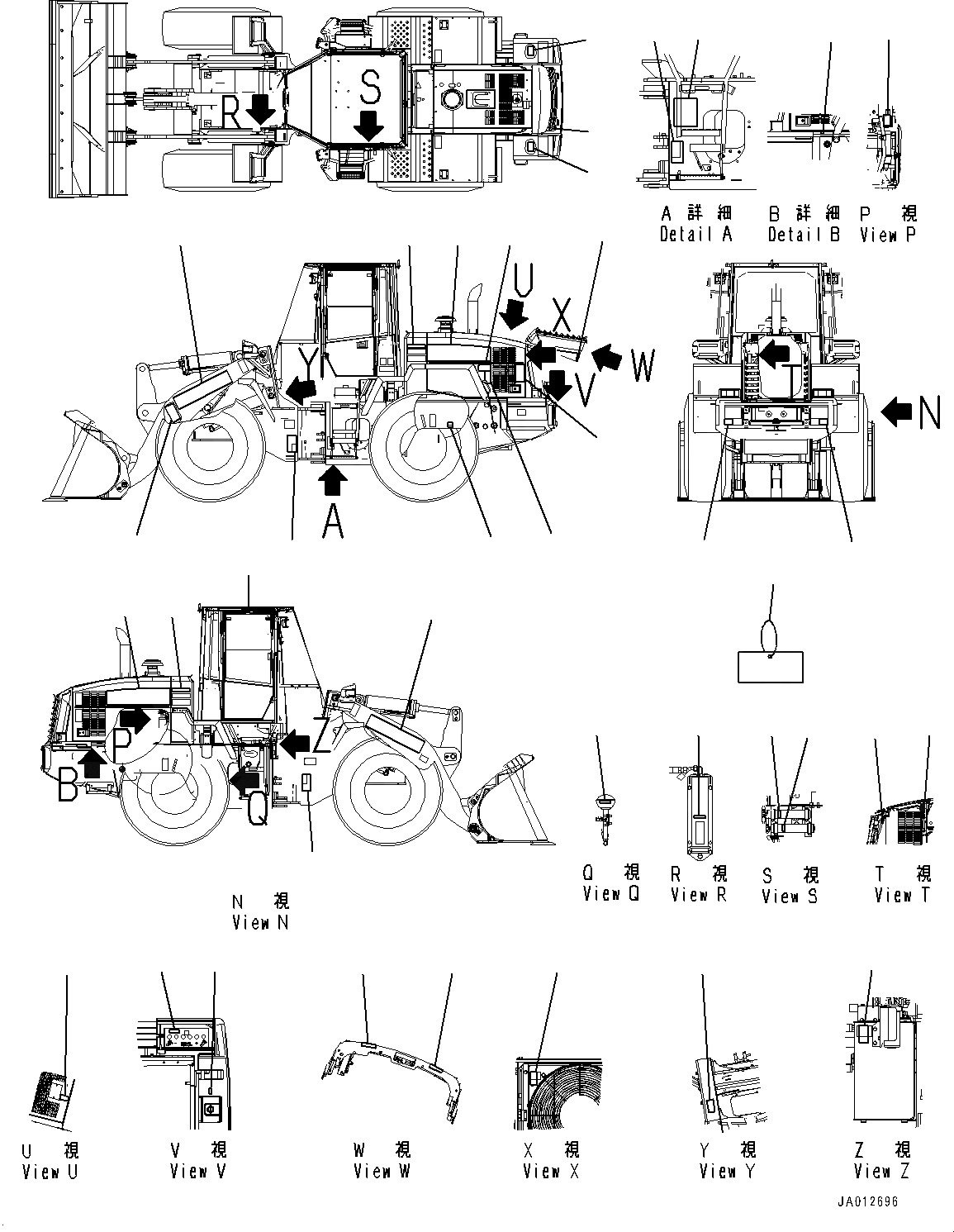 Схема запчастей Komatsu WA250PZ-6 - МАРКИРОВКА, EXTERIOR (№77-) МАРКИРОВКА, АНГЛ., ДЛЯ СТРАН ЕС ARRANGEMENT, ЕС БЕЗОПАСН. REGULATION