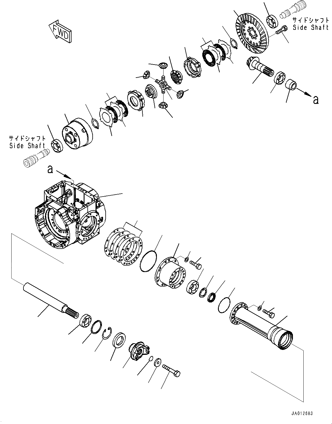 Схема запчастей Komatsu WA250PZ-6 - ПЕРЕДНИЙ МОСТ, ДИФФЕРЕНЦ. (№77-) ПЕРЕДНИЙ МОСТ, С САМОБЛОКИР. ДИФФЕРЕНЦ.