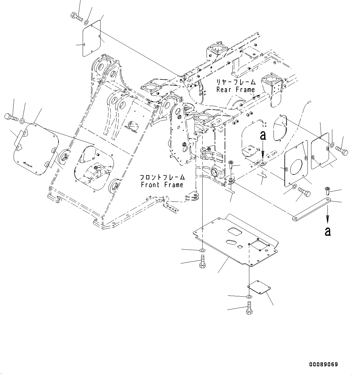 Схема запчастей Komatsu WA250PZ-6 - СОЧЛ. СОЕД. БЛОКИР. BAR И РАМА КРЫШКА(№77-) СОЧЛ. СОЕД. БЛОКИР. BAR И РАМА COVER, С POWERTRAIN НИЖН. ЗАЩИТА