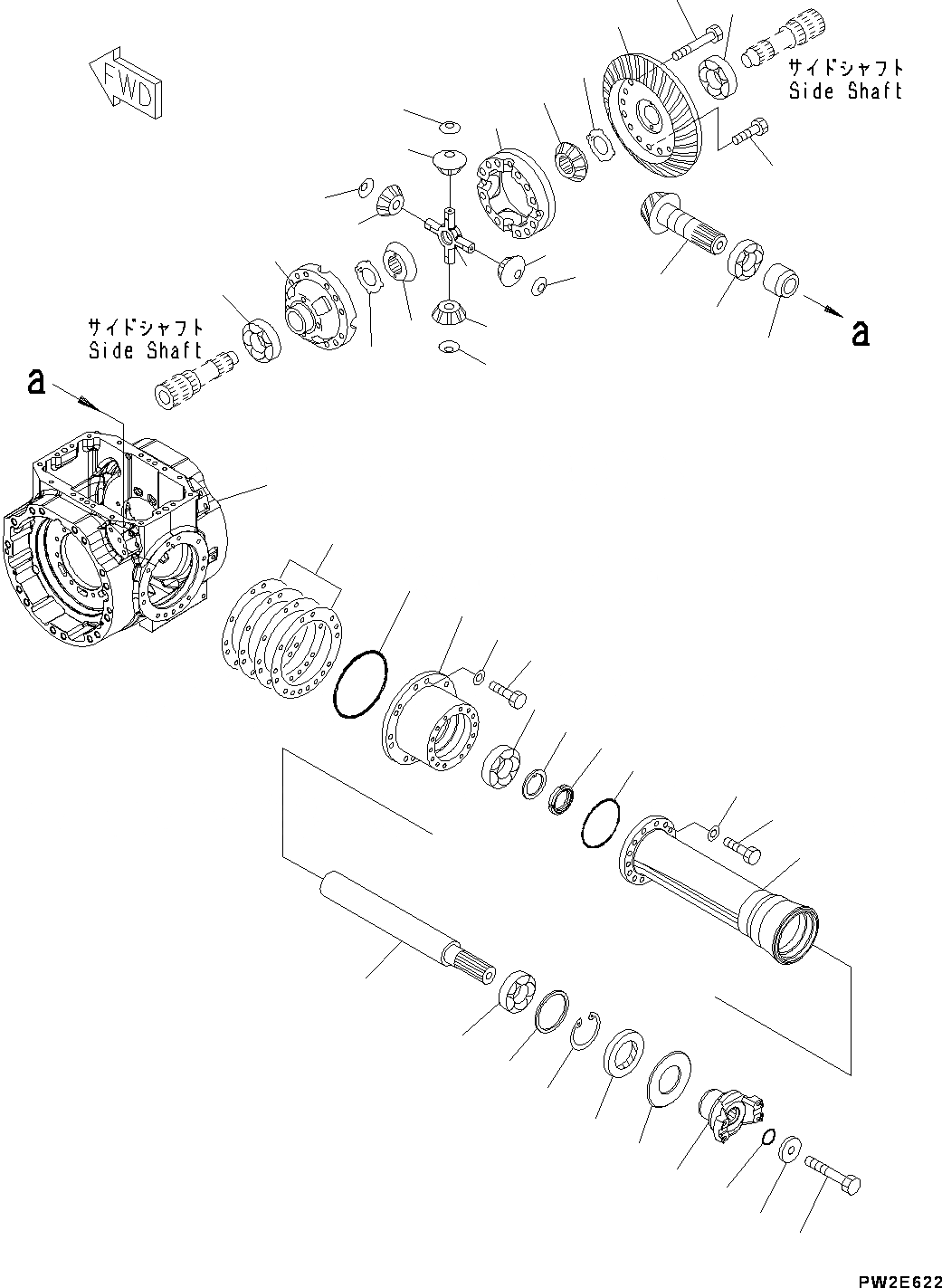 Схема запчастей Komatsu WA200PZ-6 - ПЕРЕДНИЙ МОСТ, ДИФФЕРЕНЦ. (№788-) ПЕРЕДНИЙ МОСТ, БЕЗ САМОБЛОКИР. ДИФФЕРЕНЦ.