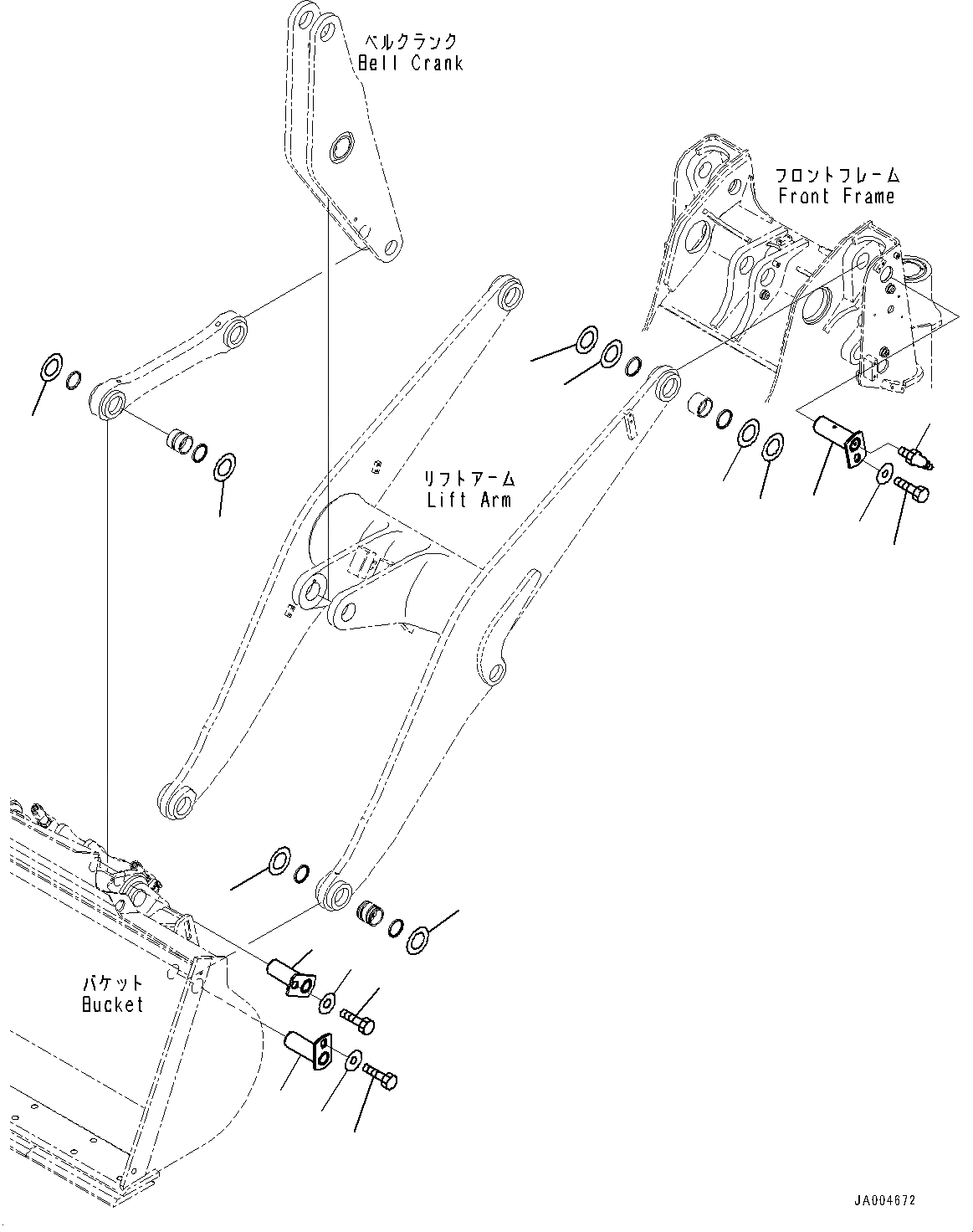 Схема запчастей Komatsu WA200PZ-6 - РУКОЯТЬ И BELL CRANK, ПАЛЕЦ (№79-) РУКОЯТЬ И BELL CRANK