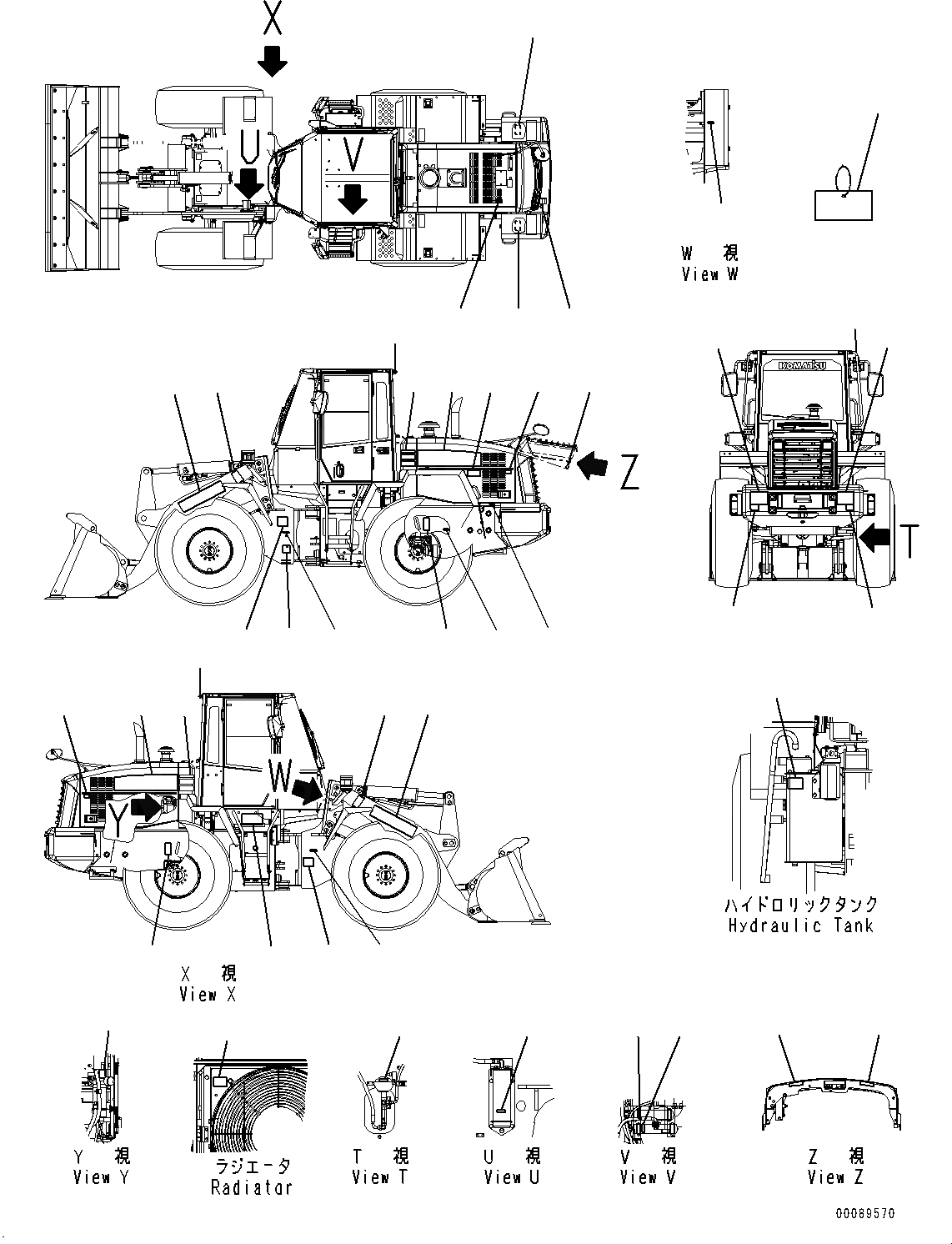 Схема запчастей Komatsu WA200PZ-6 - ТАБЛИЧКИ, EXTERIOR (№799-) ТАБЛИЧКИ, АНГЛ., TEXT ТИП