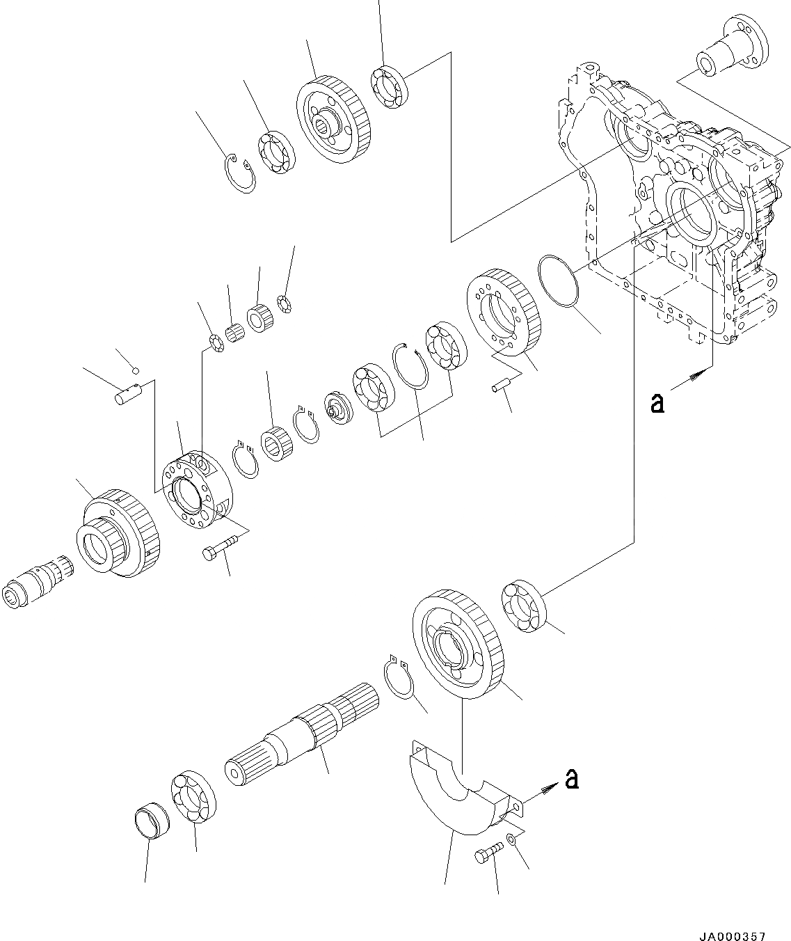 Схема запчастей Komatsu WA200PZ-6 - ПЕРЕДАЧА, ВАЛ ПОДШИПНИК И ПРИВОД (№788-) ПЕРЕДАЧА, С КРЫШКА МАСЛОНАЛИВНОГО ПАТРУБКА БЛОКИРОВКА И КРЫШКИБЛОКИР.