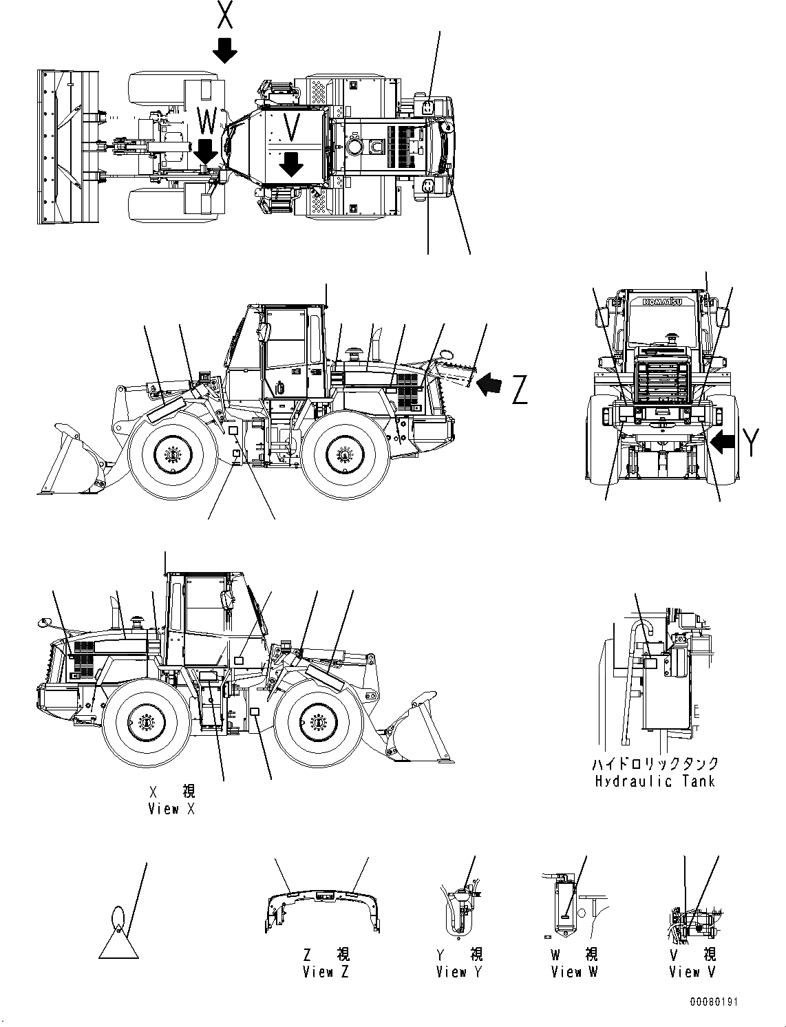 Схема запчастей Komatsu WA200PZ-6 - ТАБЛИЧКИ, EXTERIOR (№788-79) ТАБЛИЧКИ, АНГЛ., ДЛЯ СТРАН ЕС ARRANGEMENT, ЕС БЕЗОПАСН. REGULATION