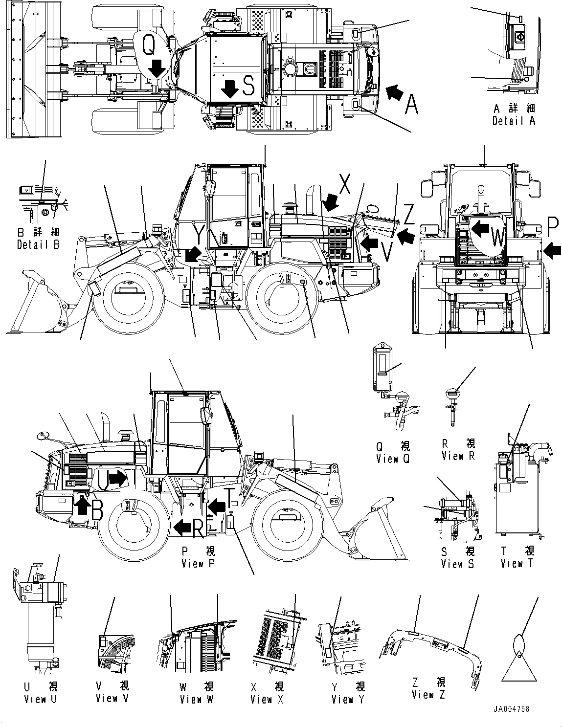 Схема запчастей Komatsu WA200PZ-6 - ТАБЛИЧКИ, EXTERIOR (№797-7) ТАБЛИЧКИ, АНГЛ., ДЛЯ СТРАН ЕС ARRANGEMENT, ЕС БЕЗОПАСН. REGULATION