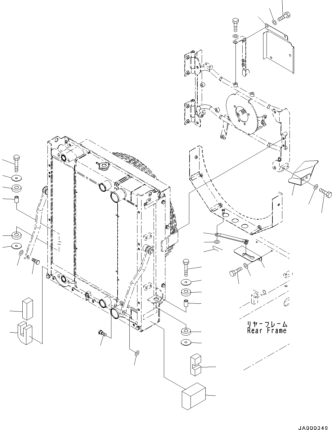 Схема запчастей Komatsu WA200PZ-6 - РАДИАТОР, КРЕПЛЕНИЕ (№788-) РАДИАТОР, LATCH ТИП