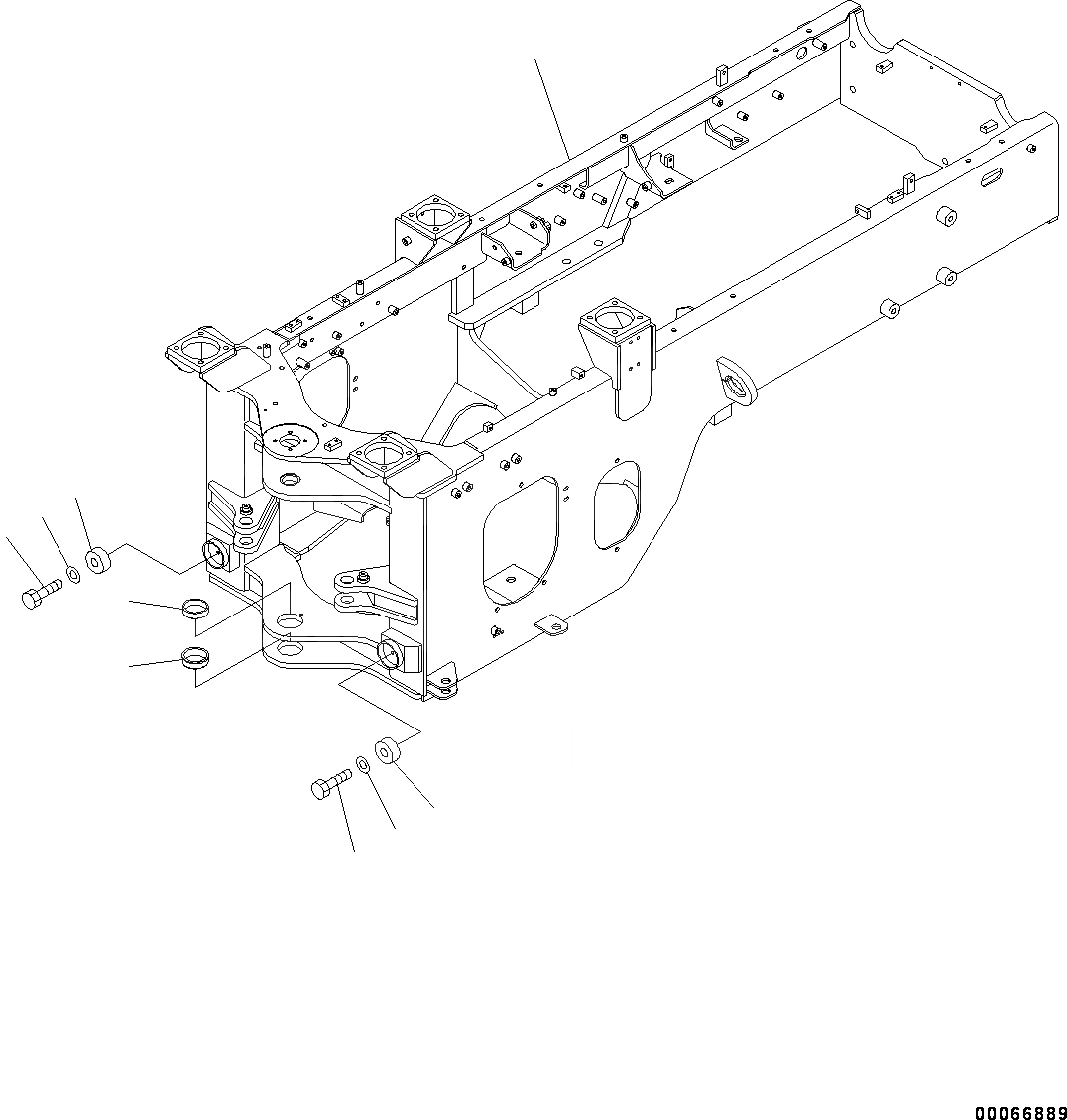 Схема запчастей Komatsu WA200PZ-6 - ЗАДН. РАМА (№788-) ЗАДН. РАМА, С POWERTRAIN НИЖН. ЗАЩИТА, ДОПОЛН. ПРОТИВОВЕС