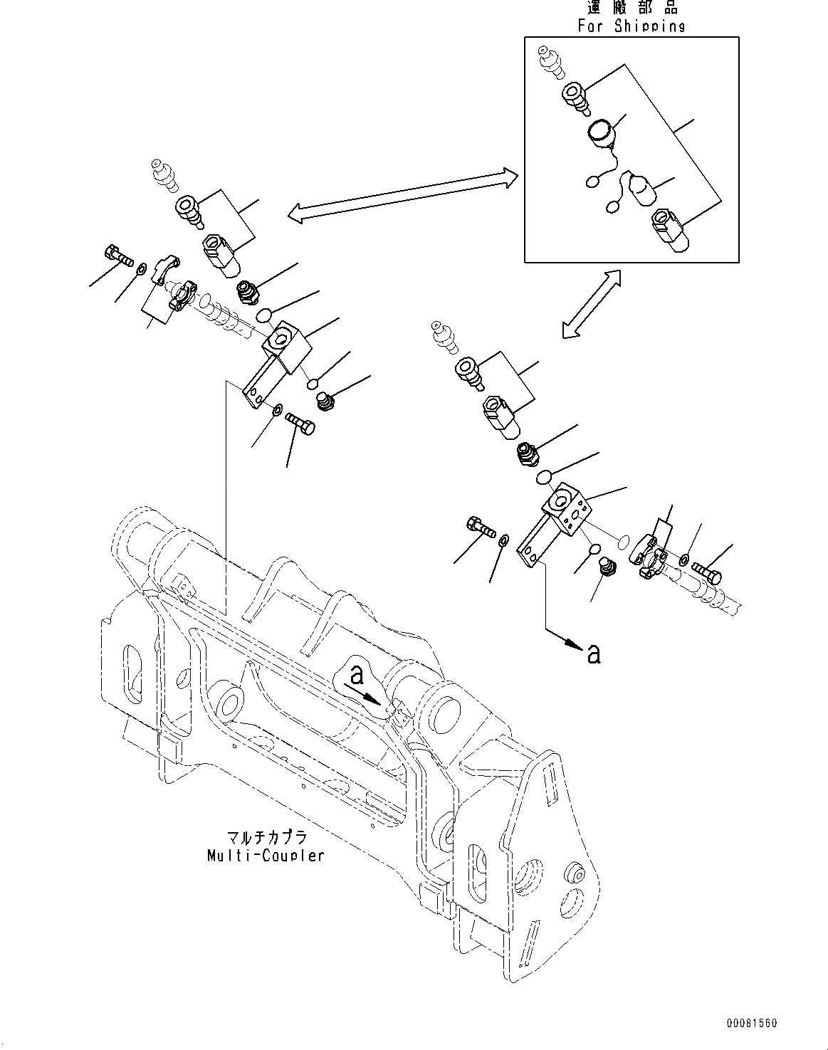 Схема запчастей Komatsu WA200PZ-6 - MULTI-COUPLER, GAUGE ЦИЛИНДР (№788-) MULTI-COUPLER, С JRB ТИП СОЕДИНИТ. УСТР-ВО