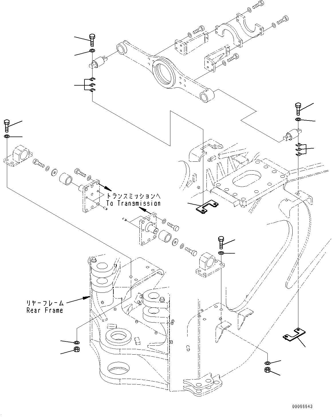 Схема запчастей Komatsu WA800-3E0 - КРЕПЛЕНИЕ ТРАНСМИССИИ (№7-) КРЕПЛЕНИЕ ТРАНСМИССИИ