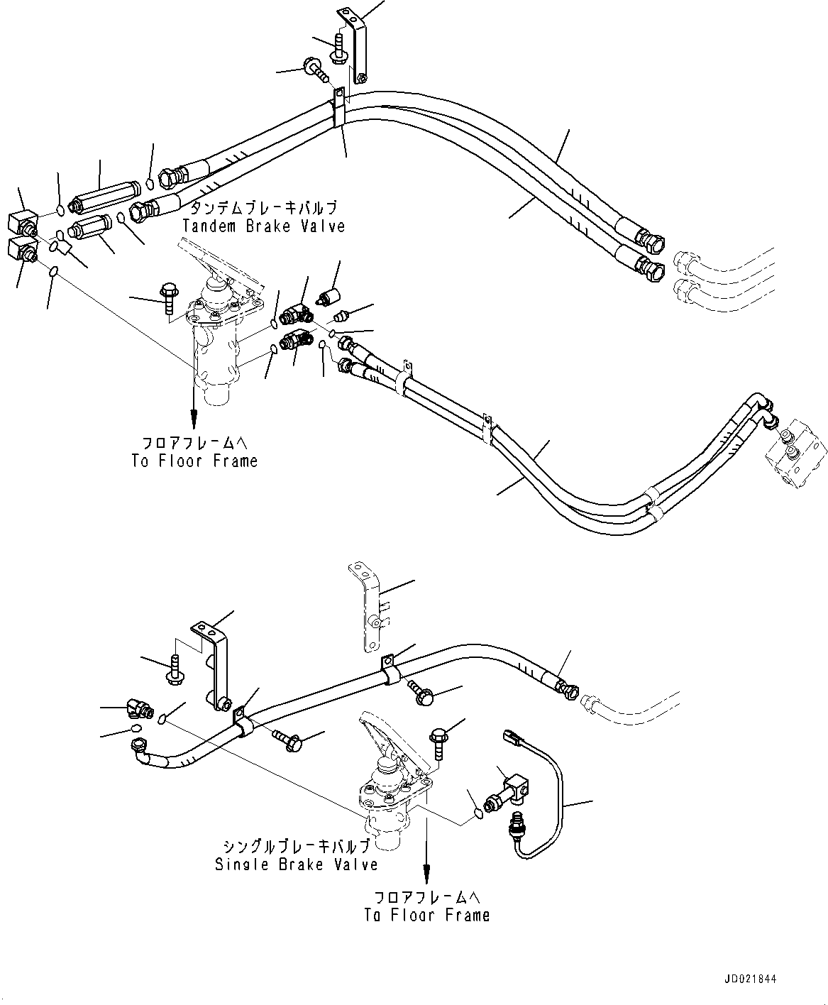 Схема запчастей Komatsu WA800-3E0 - ПОЛ, ТОРМОЗНАЯ ГИДРОЛИНИЯ (/) (№7-) ПОЛ, EC REGULATION ARRANGEMENT, VHMS БЕЗ ORBCOMM