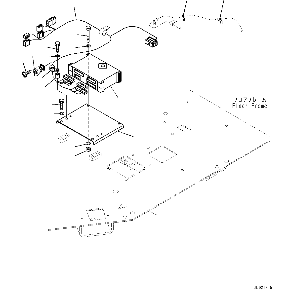 Схема запчастей Komatsu WA800-3E0 - ПОЛ, VHMS (VHMS) ПРОВОДКА (№7-7) ПОЛ, ДЛЯ EC NOISE REGULATION