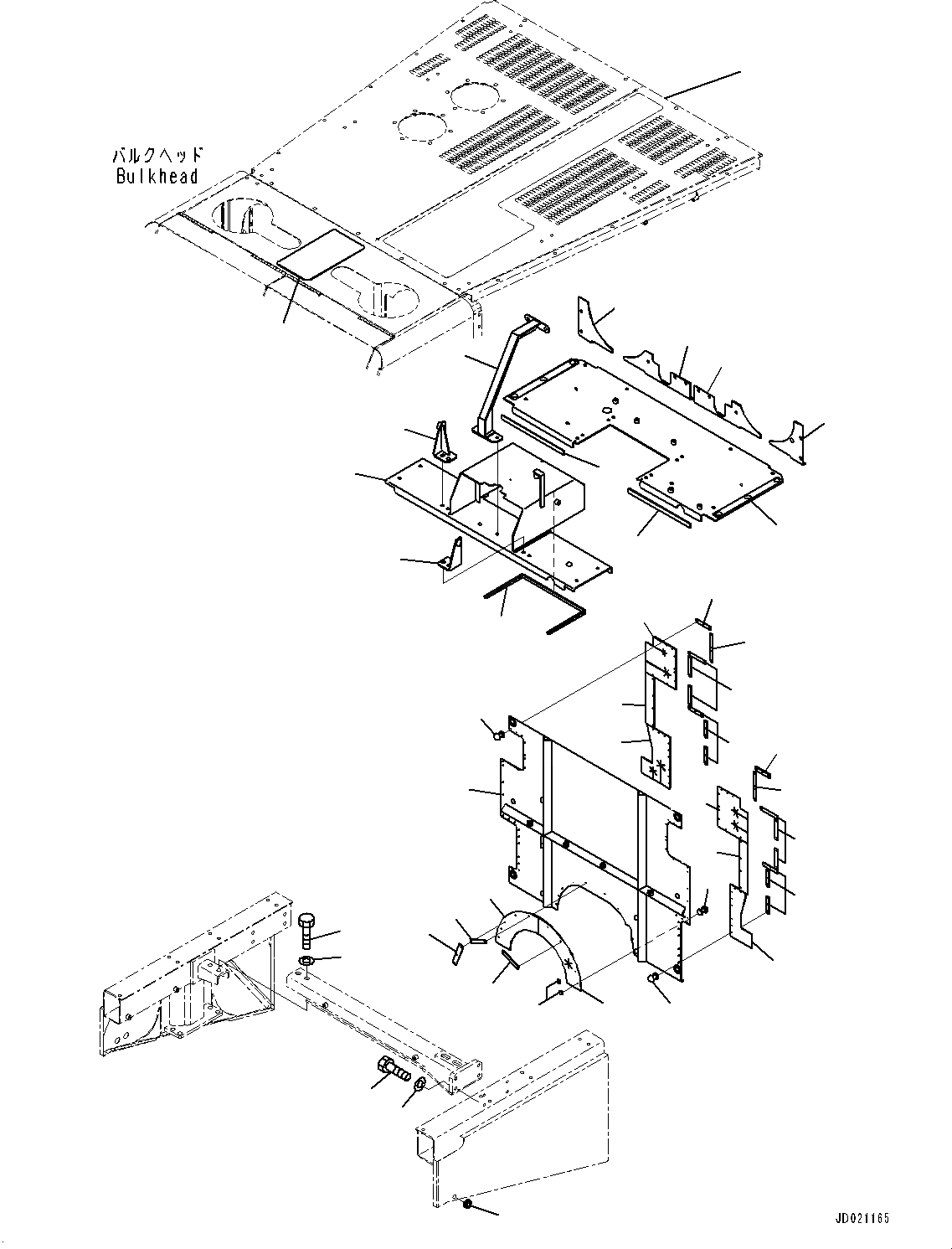 Схема запчастей Komatsu WA800-3E0 - BULKHEAD, КРЫШКА(/) (№7-7) BULKHEAD, УСИЛЕНН.