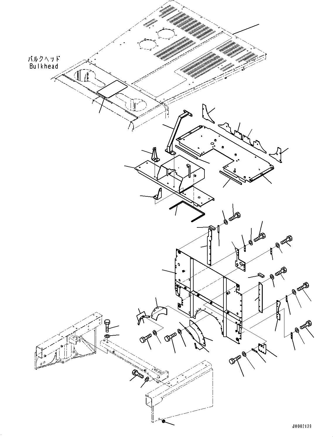 Схема запчастей Komatsu WA800-3E0 - BULKHEAD, КРЫШКА(/) (№7-) BULKHEAD, УСИЛЕНН.