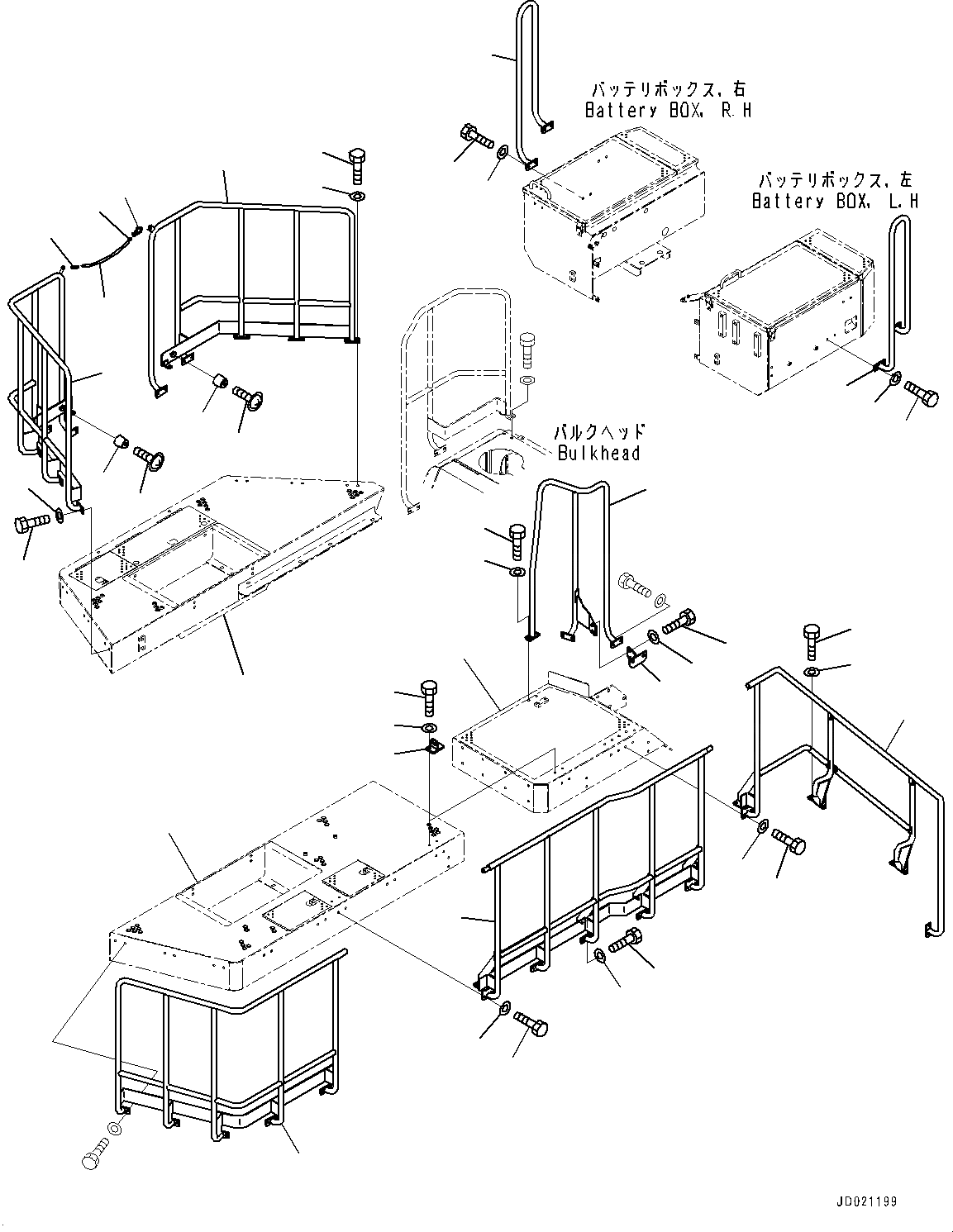 Схема запчастей Komatsu WA800-3E0 - ЛЕСТНИЦА И HANDRAIL, ЛЕВ. (№7-78) ЛЕСТНИЦА И HANDRAIL, ДЛЯ БЕЗ ТОРМОЗ. МАСЛ. СИСТЕМА ОХЛАЖДЕНИЯ