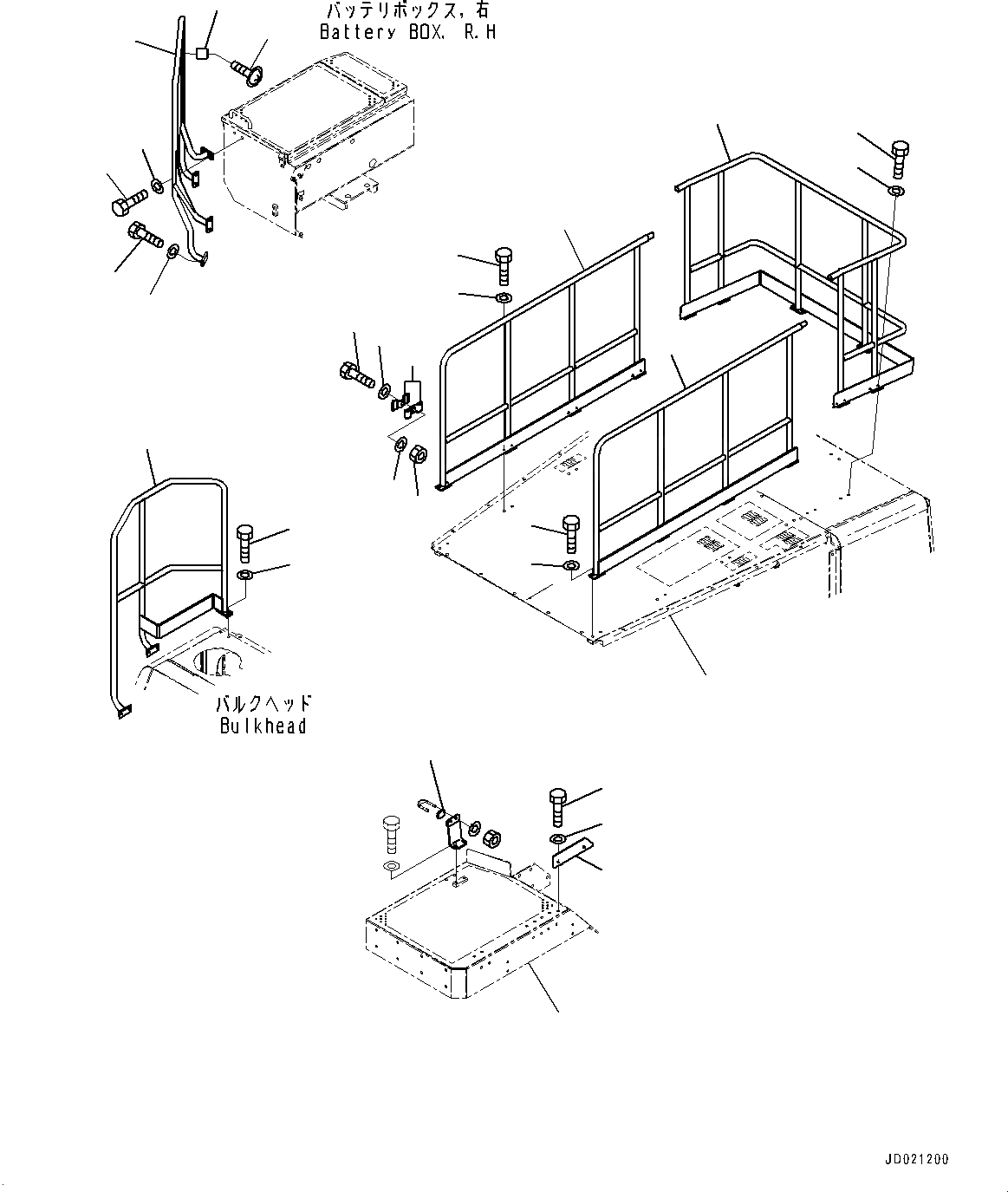 Схема запчастей Komatsu WA800-3E0 - ЛЕСТНИЦА И HANDRAIL, ПРАВ. (№7-78) ЛЕСТНИЦА И HANDRAIL, ДЛЯ БЕЗ ТОРМОЗ. МАСЛ. СИСТЕМА ОХЛАЖДЕНИЯ