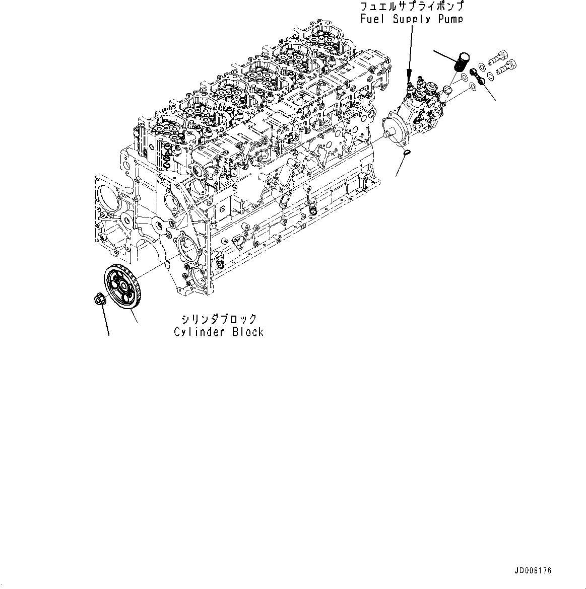 Схема запчастей Komatsu SAA6D140E-5D - ТОПЛИВН. НАСОС, ПРИВОД (№8-) ТОПЛИВН. НАСОС