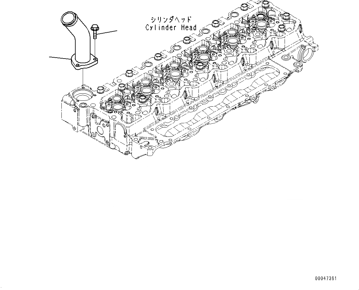 Схема запчастей Komatsu SAA6D107E-1H - ВОДН. ВЫПУСКН. СОЕДИН-Е (№7-) ВОДН. ВЫПУСКН. СОЕДИН-Е