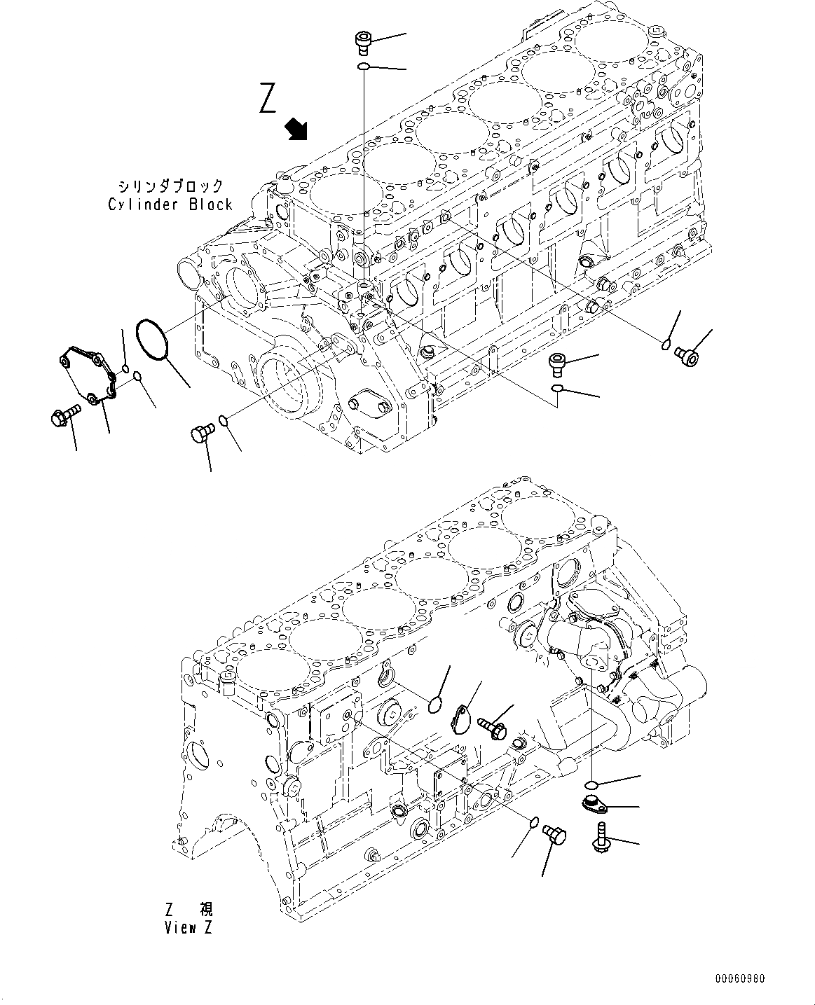 Схема запчастей Komatsu SAA6D125E-5BA - КРЫШКАДЛЯ ВЫПУСКН. GAS RE-CIRCULATION (EGR) LESS (№-) КРЫШКАДЛЯ ВЫПУСКН. GAS RE-CIRCULATION (EGR) LESS