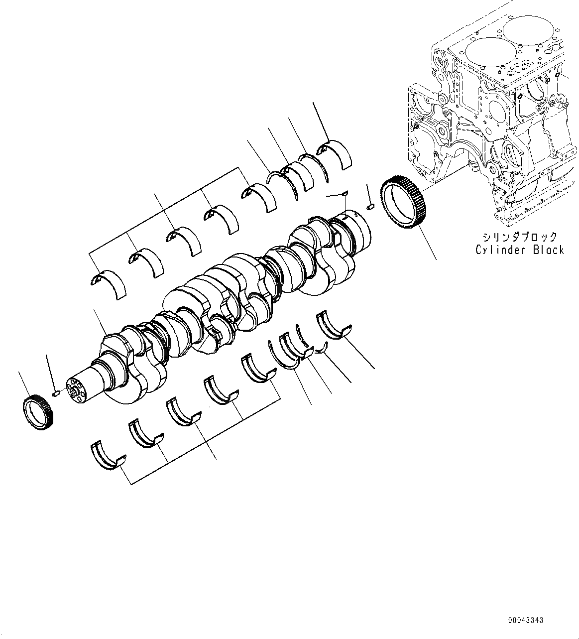 Схема запчастей Komatsu SAA6D170E-5C - КОЛЕНВАЛ (№7-) КОЛЕНВАЛ