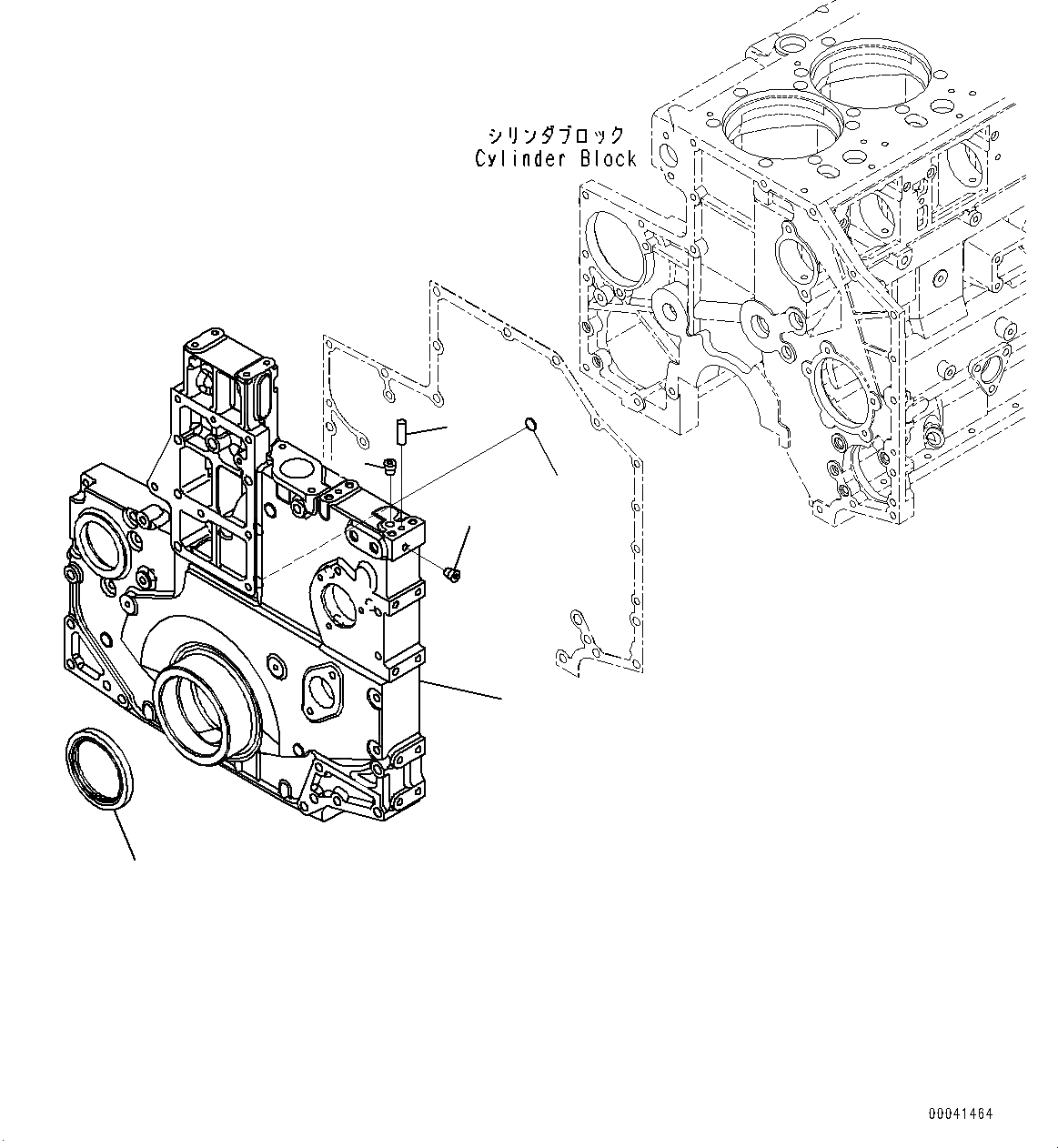 Схема запчастей Komatsu SAA6D140E-5C - ПЕРЕДН. КРЫШКА(№7-) ПЕРЕДН. COVER