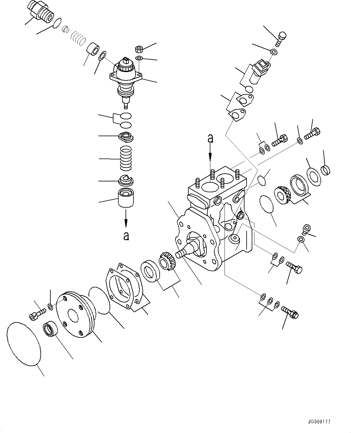 Схема запчастей Komatsu SAA6D140E-5C - ТОПЛИВН. НАСОС, ВНУТР. ЧАСТИ, НАСОС (№7-9) ТОПЛИВН. НАСОС