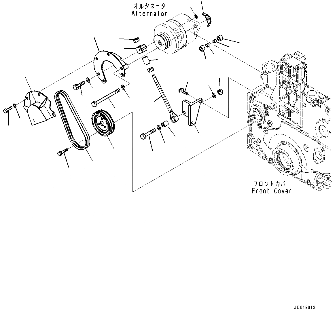 Схема запчастей Komatsu SAA6D140E-5C - ГЕНЕРАТОР, КРЕПЛЕНИЕ (№7-) ГЕНЕРАТОР, AMP.