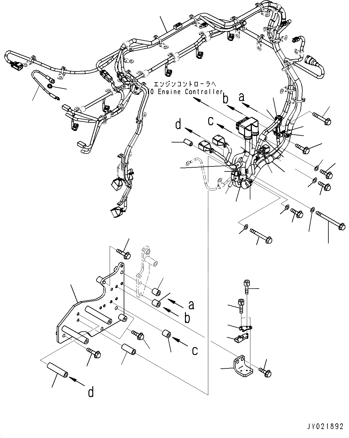 Схема запчастей Komatsu SAA6D140E-5C - ПРОВОДКА, (/) (№7-) ПРОВОДКА, ДЛЯ EC NOISE REGULATION